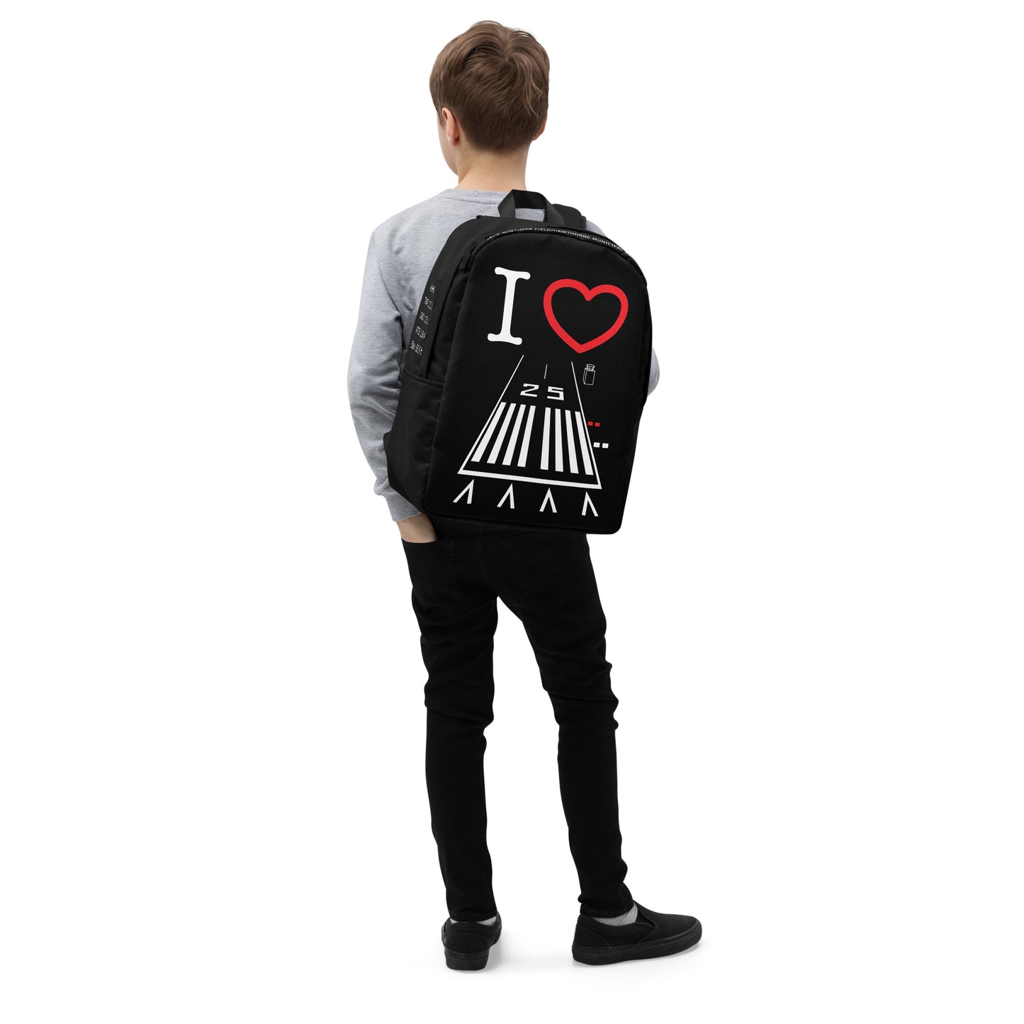 Hawthorne Airport Runway 25 - black minimalist backpack