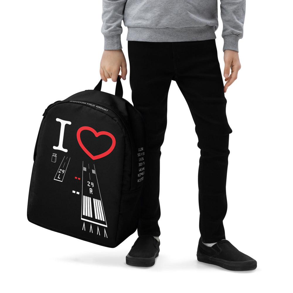 Torrance Airport Runways 29L / 29R black minimalist backpack