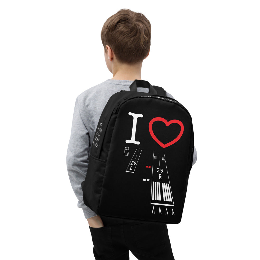 Torrance Airport Runways 29L / 29R black minimalist backpack