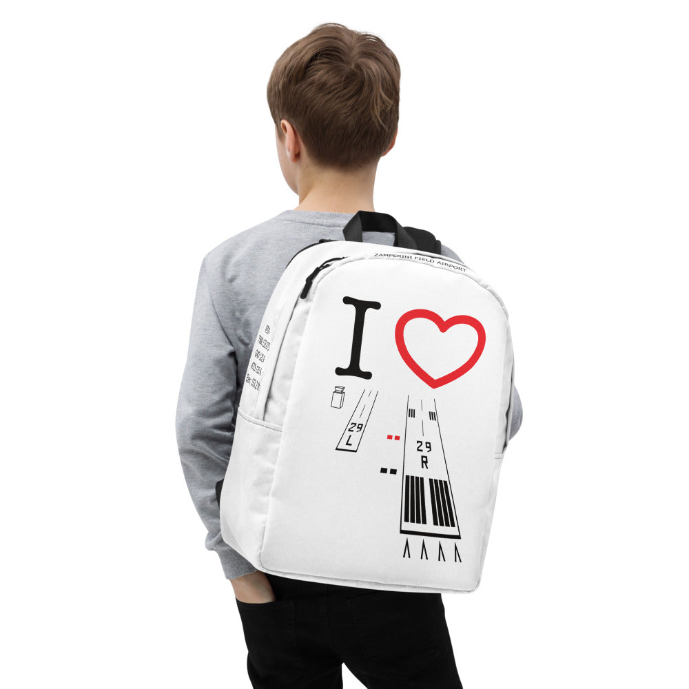 Torrance Airport Runways 29L / 29R white minimalist backpack