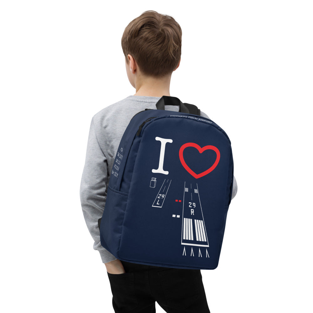 Torrance Airport Runways 29L / 29R navy minimalist backpack