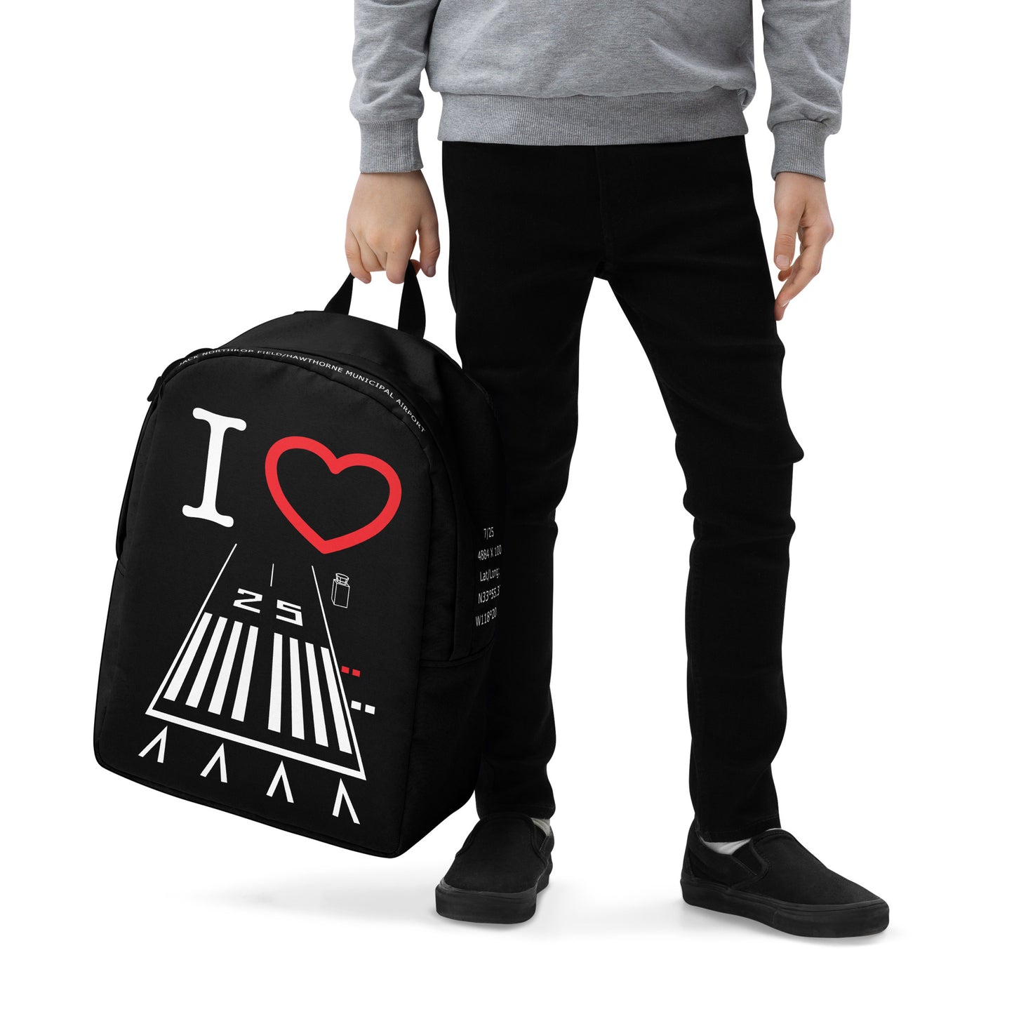 Hawthorne Airport Runway 25 - black minimalist backpack