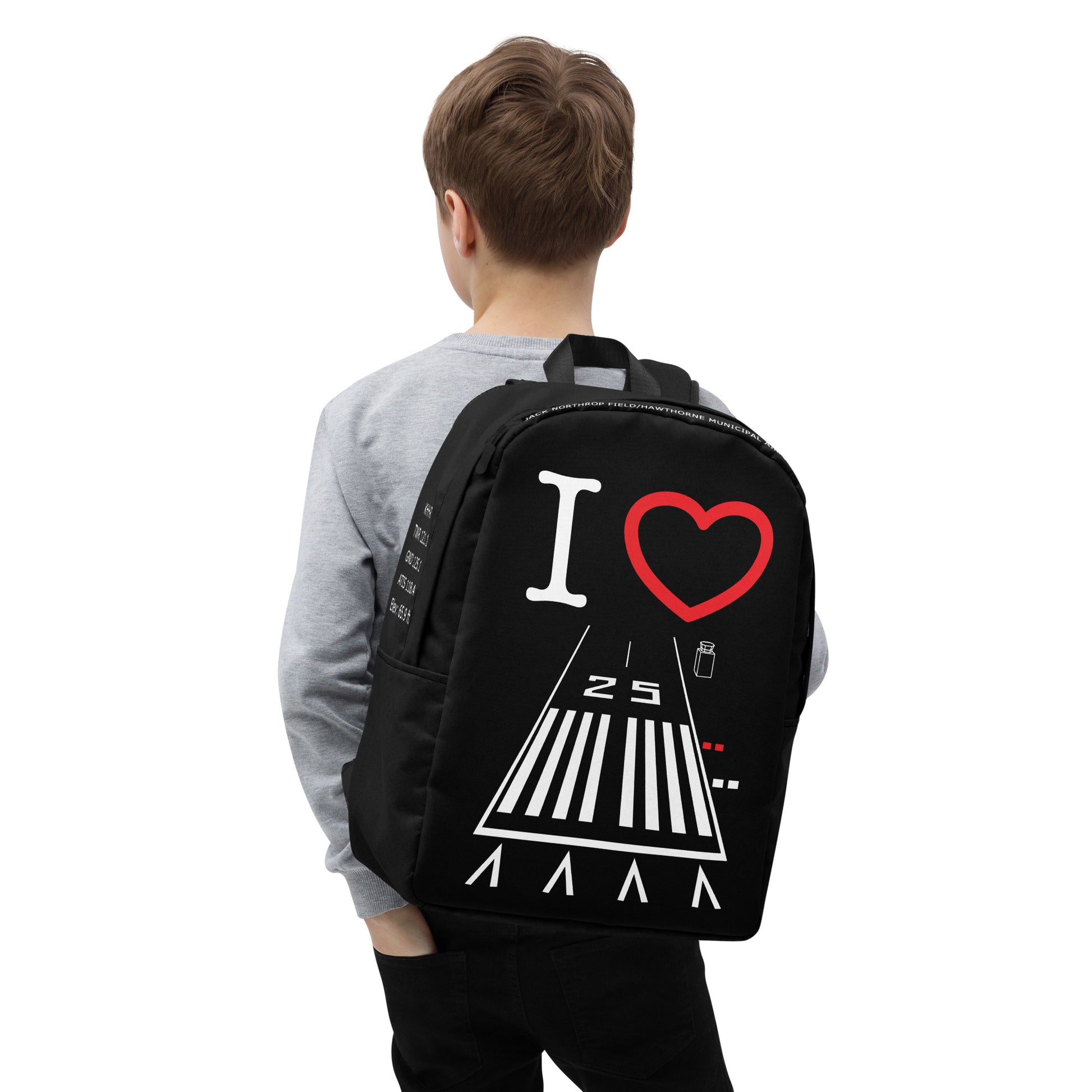 Hawthorne Airport Runway 25 - black minimalist backpack