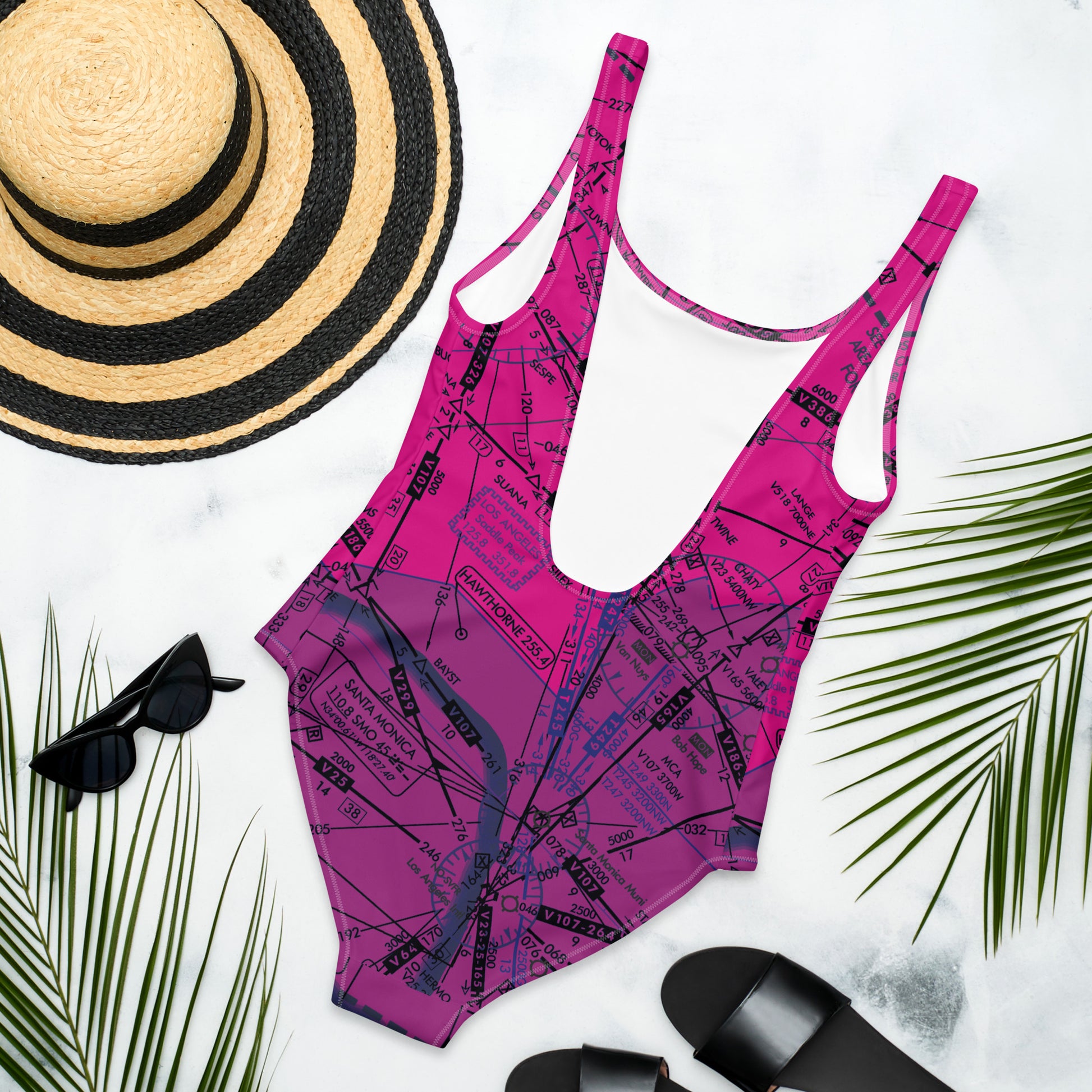 Enroute Low Altitude (ELUS3) Chart - one-piece swimsuit (pink)