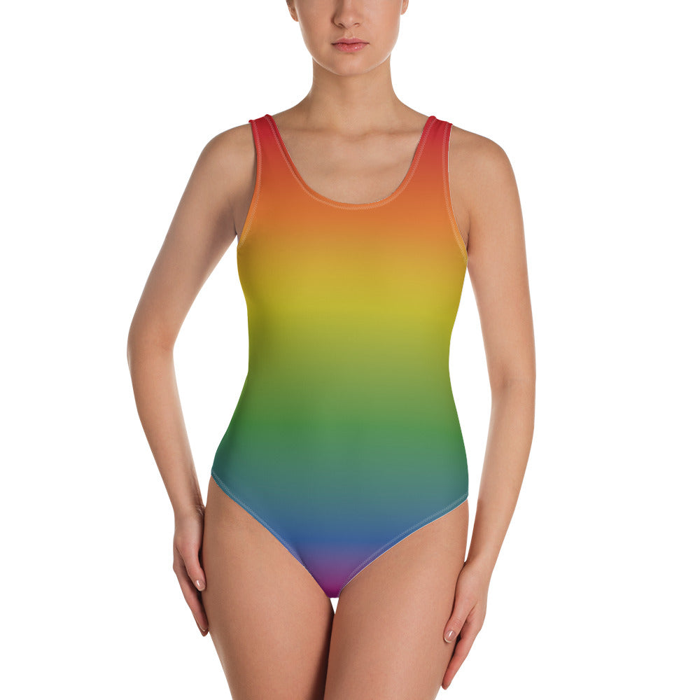 Rainbow one-piece swimsuit