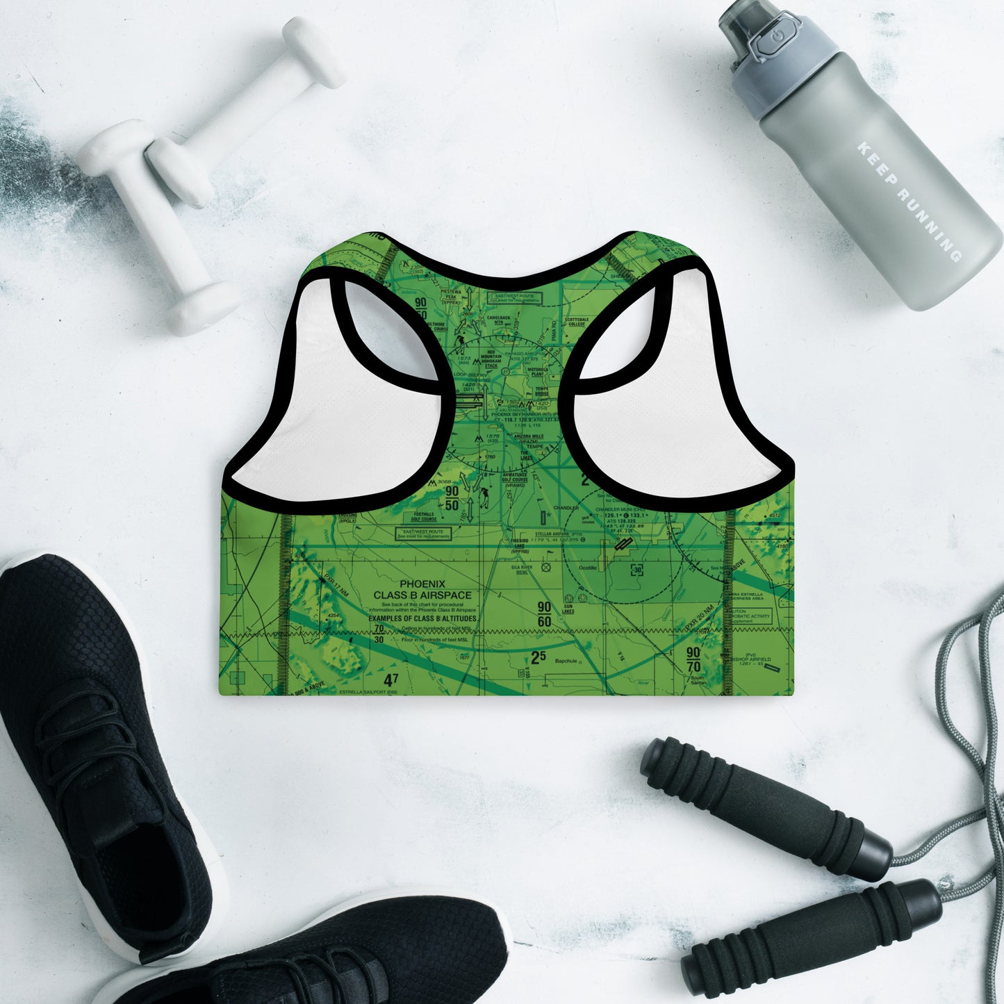 Phoenix TAC Chart Padded Sports Bra (green)