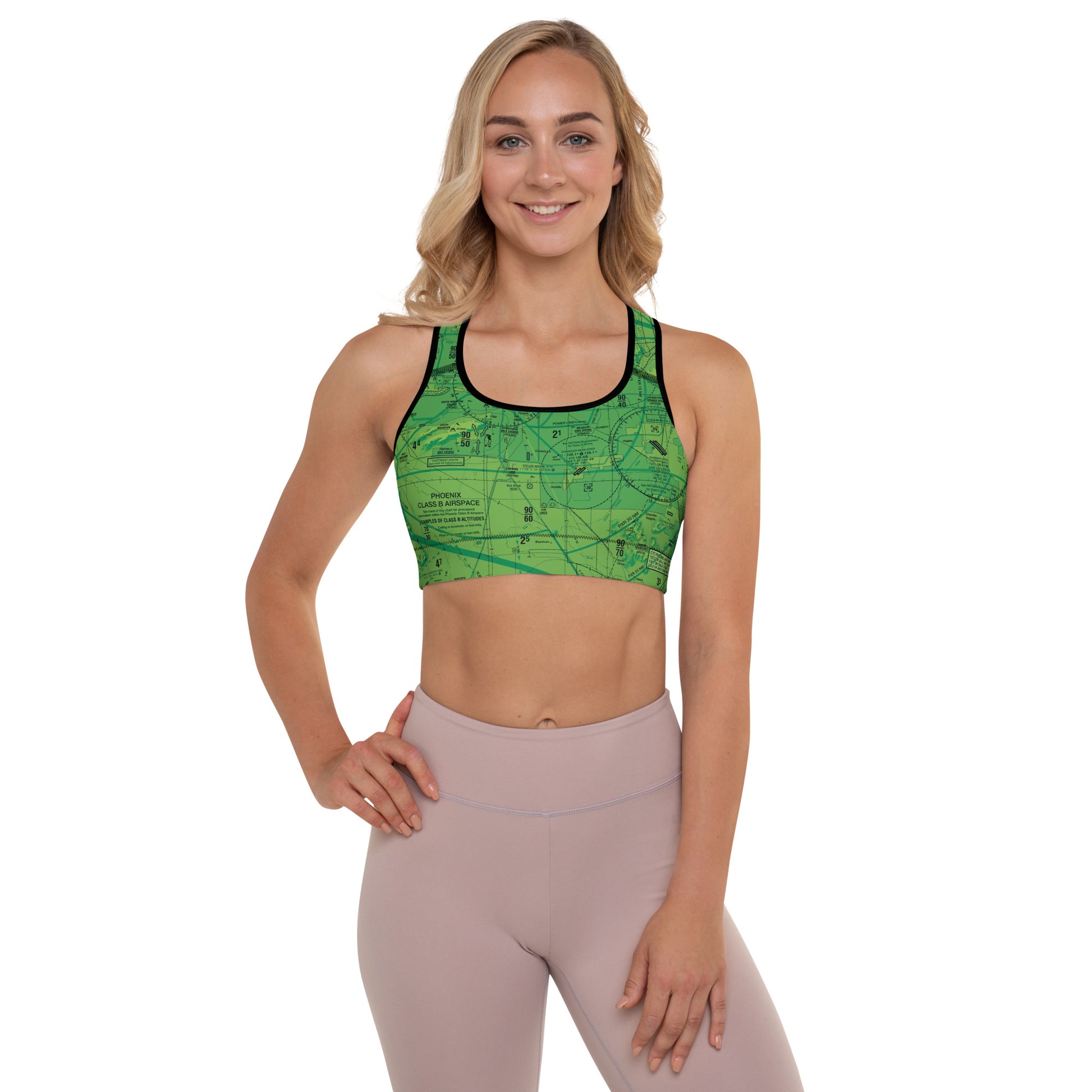 Phoenix TAC Chart Padded Sports Bra (green)