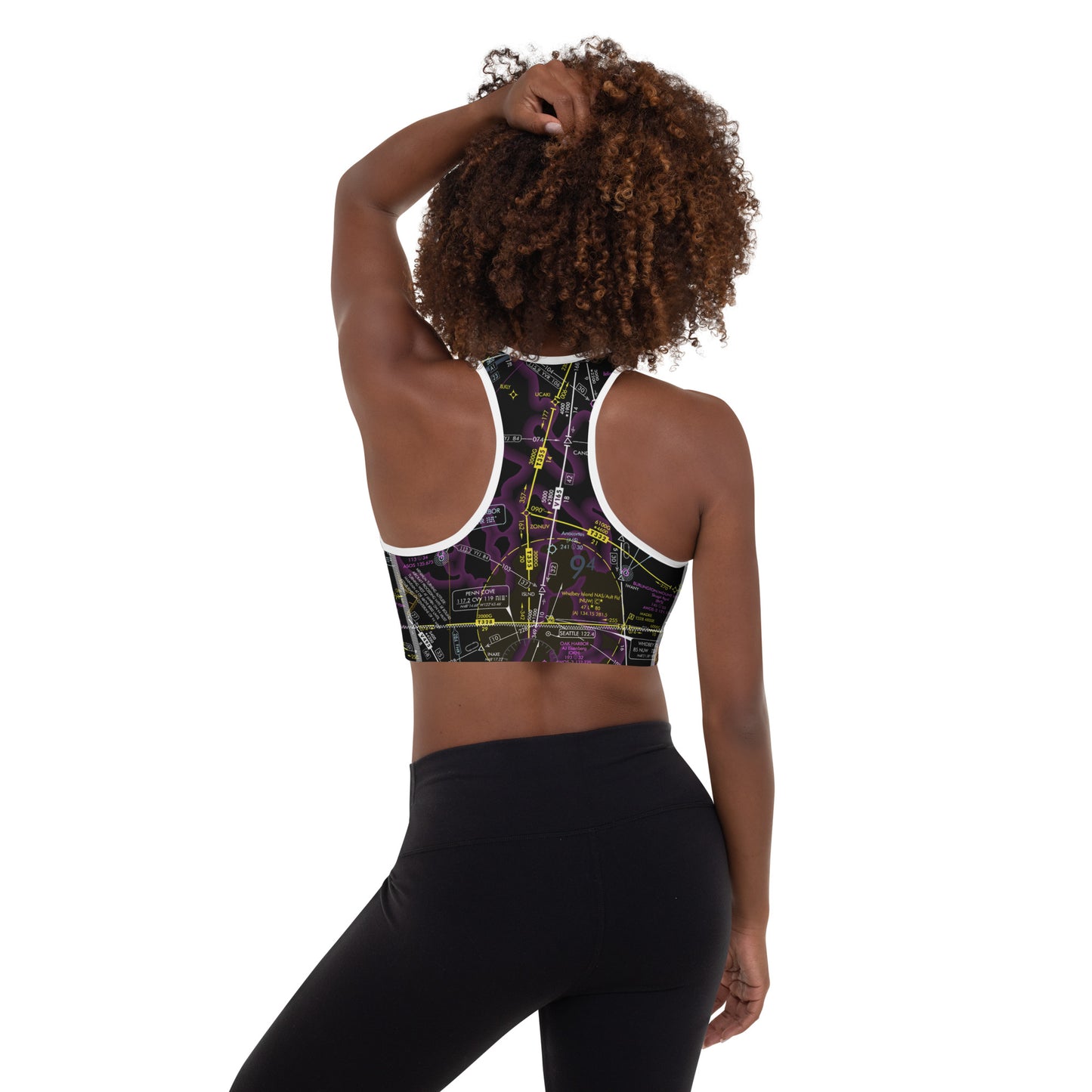 Aeronautical Chart padded sports bra (ELUS1/invert)