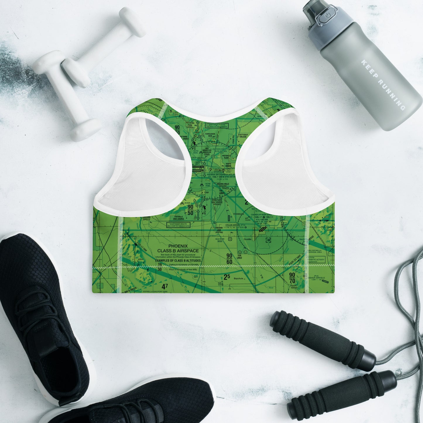 Phoenix TAC Chart Padded Sports Bra (green)