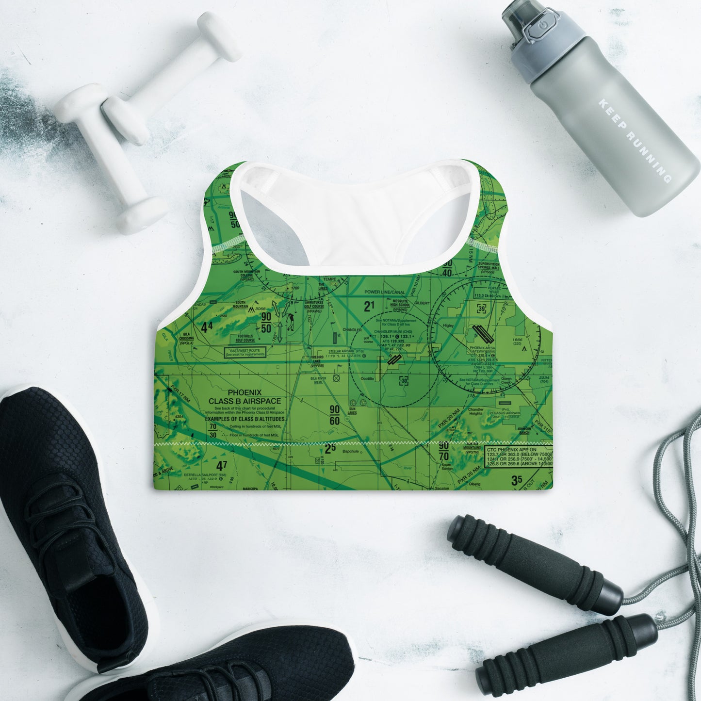 Phoenix TAC Chart Padded Sports Bra (green)