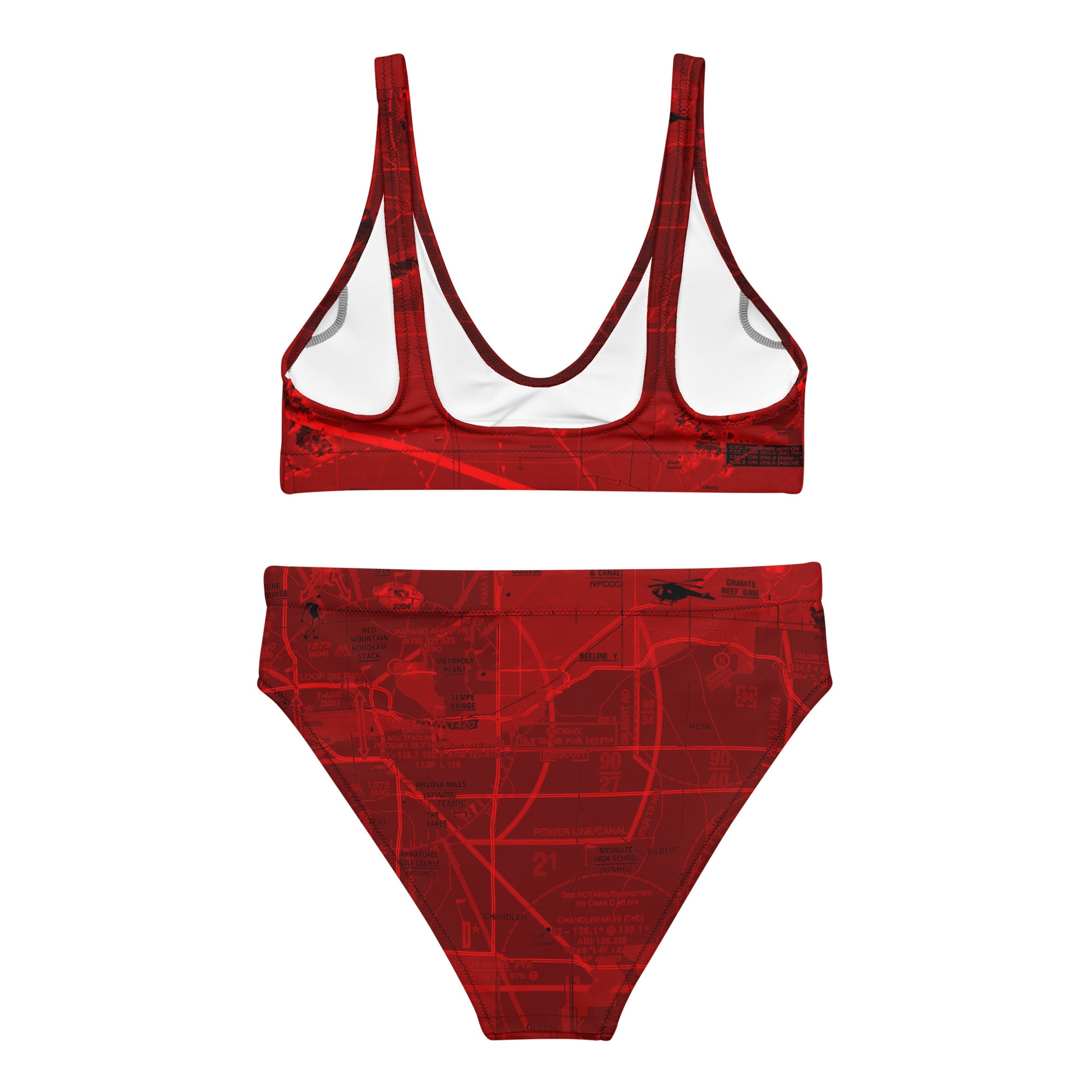 Phoenix TAC Chart recycled high-waisted bikini (red)