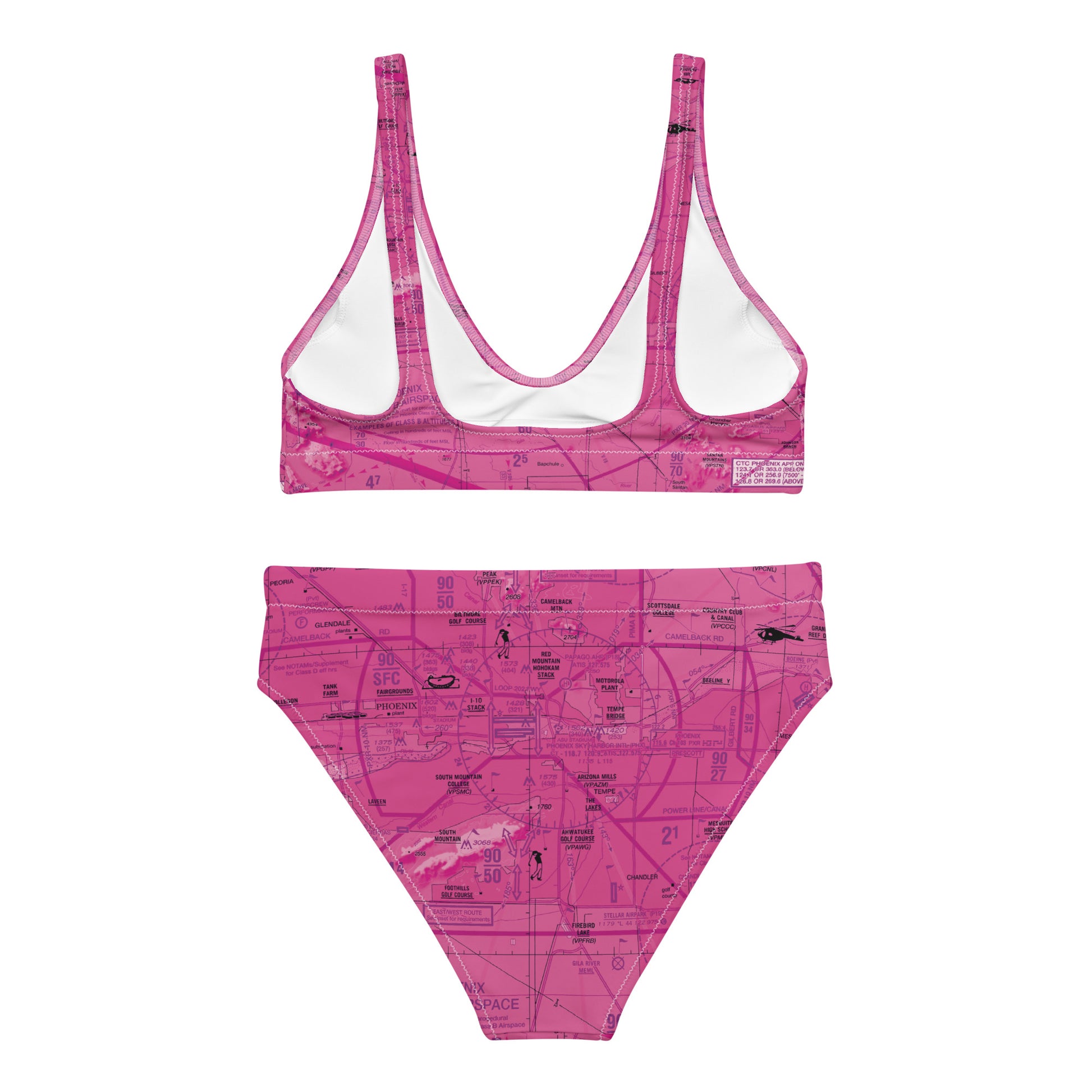 Phoenix TAC Chart recycled high-waisted bikini (pink)