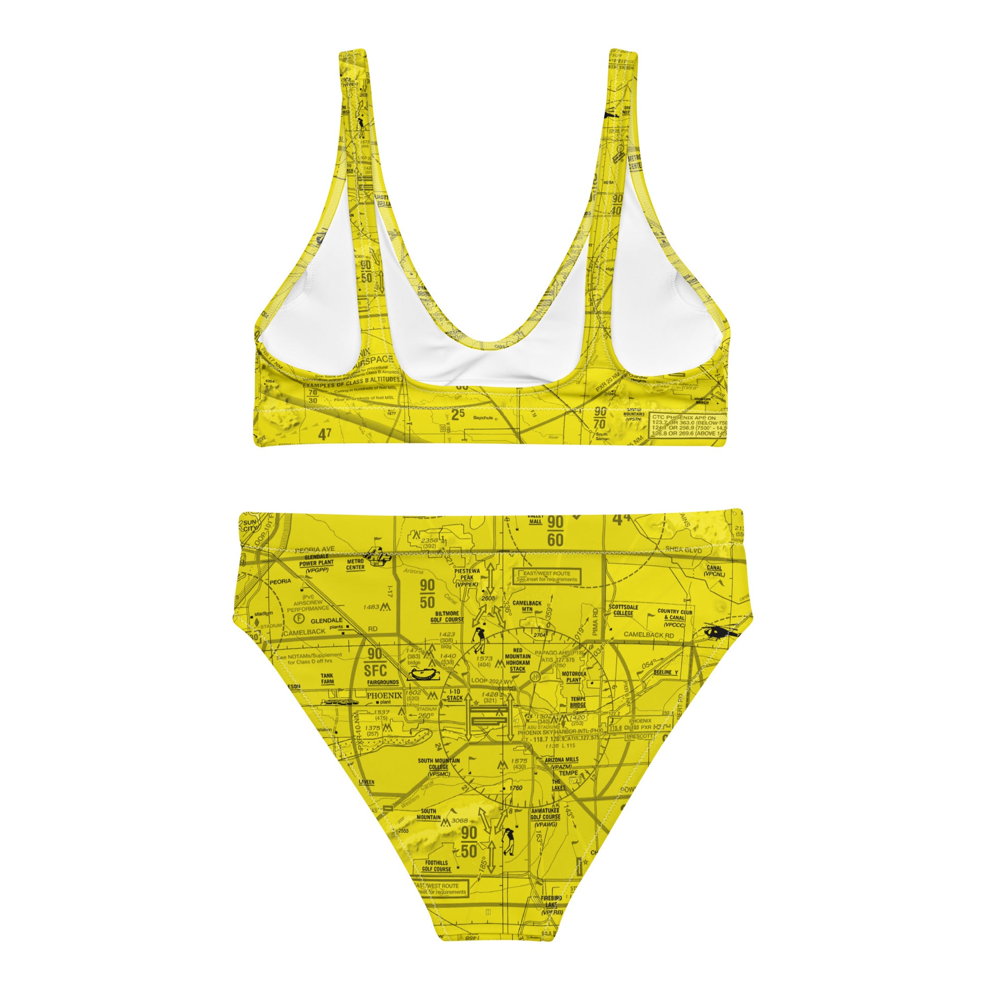 Phoenix TAC Chart recycled high-waisted bikini (yellow)