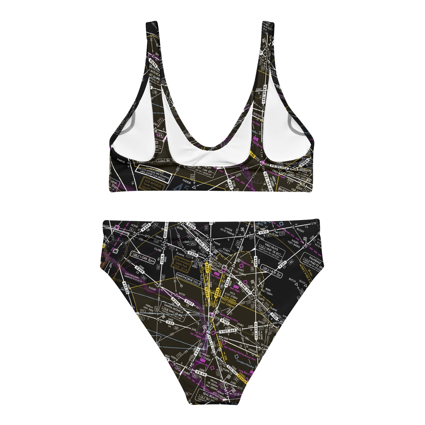 Enroute Low Altitude Chart recycled high-waisted bikini (ELUS3/invert)