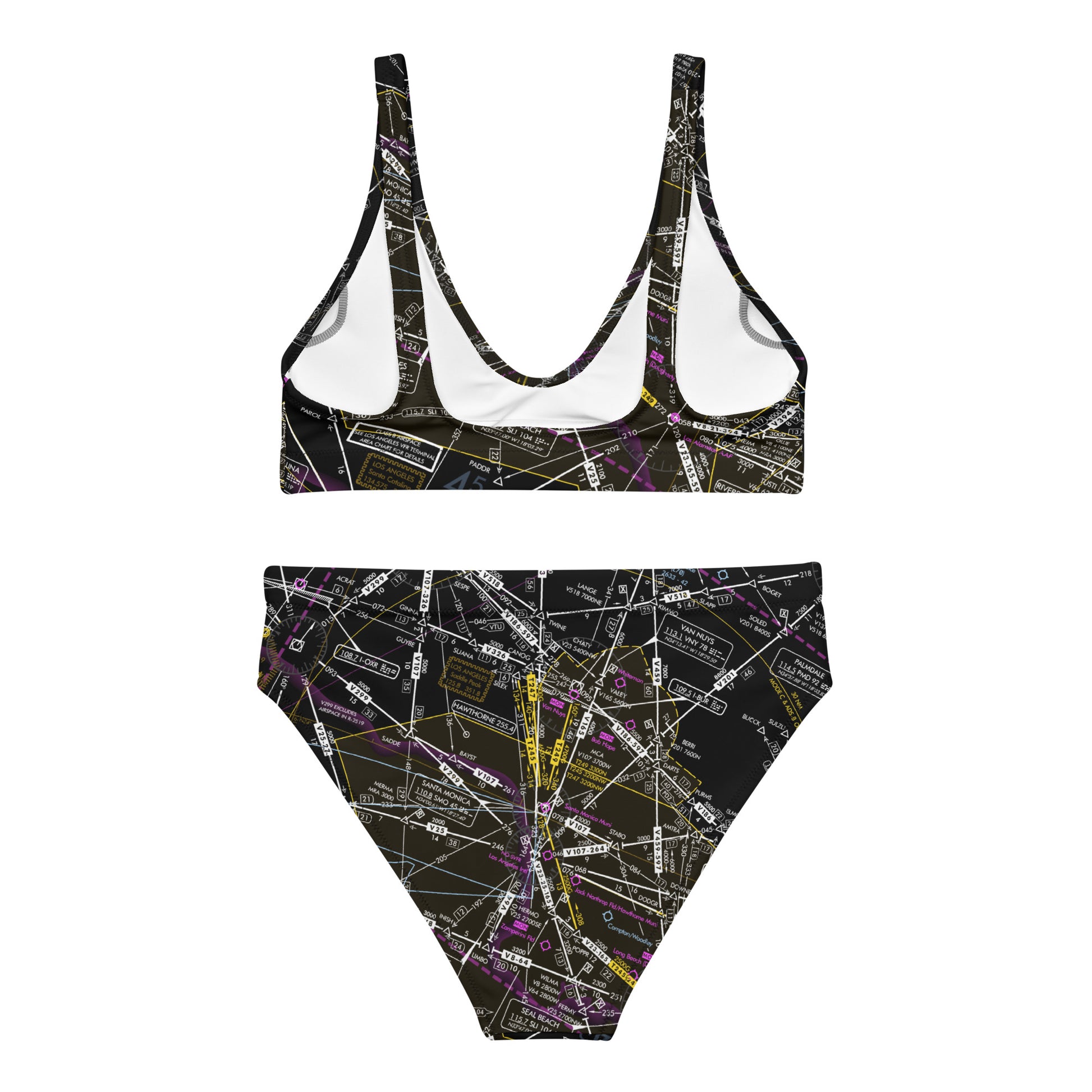 Enroute Low Altitude Chart recycled high-waisted bikini (ELUS3/invert)