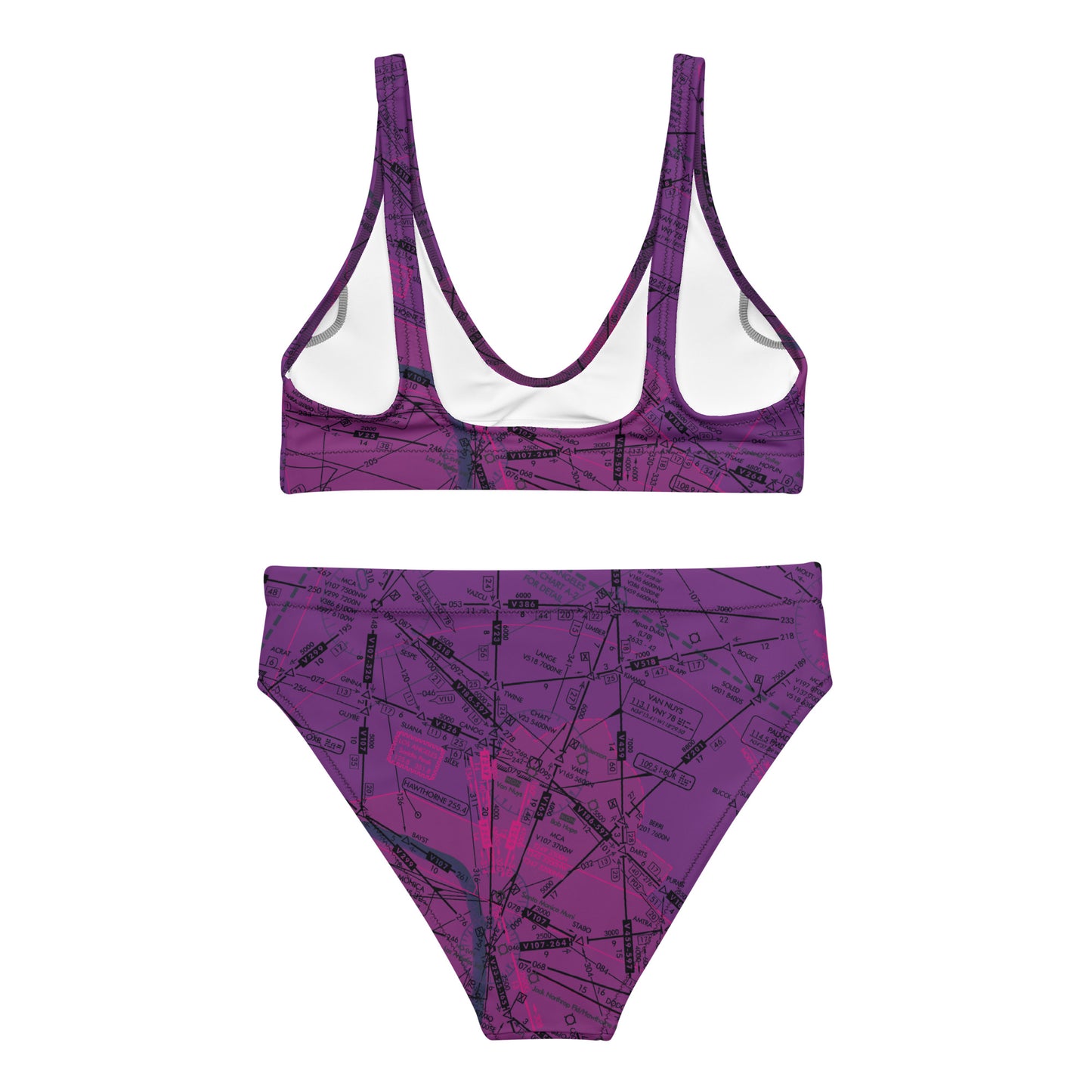 Enroute Low Altitude Chart recycled high-waisted bikini (ELUS3/purple)