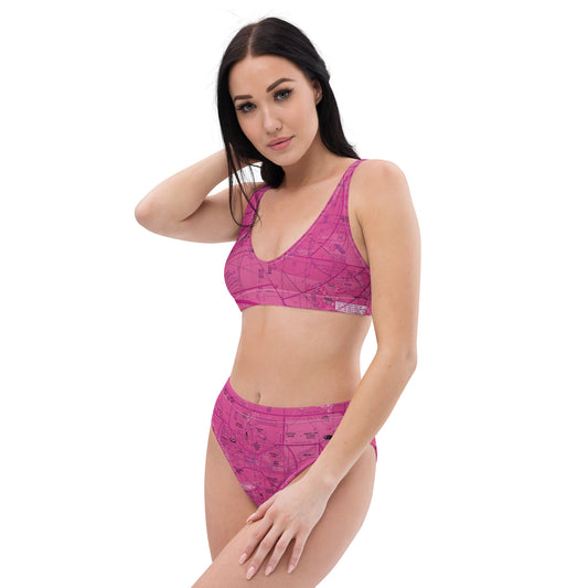 Phoenix TAC Chart recycled high-waisted bikini (pink)