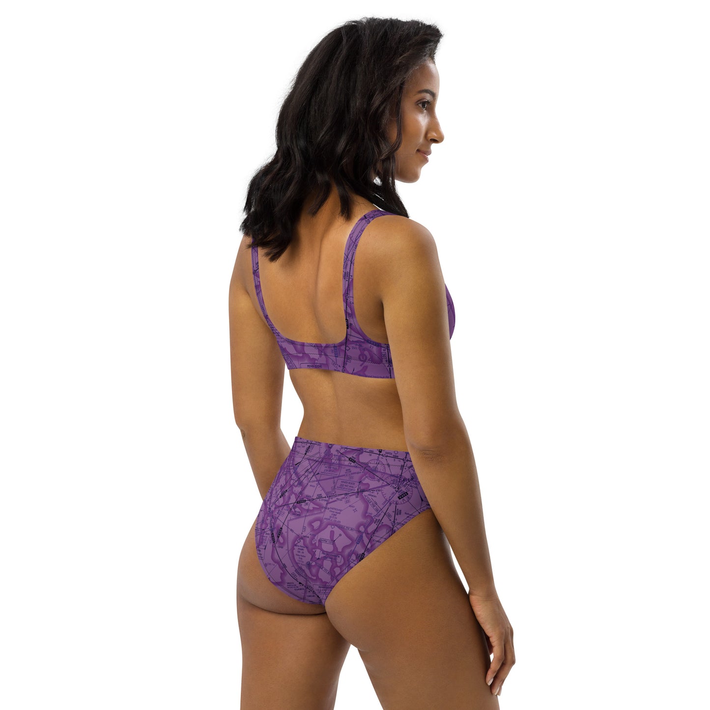 Enroute Low Altitude Chart recycled high-waisted bikini (ELUS1/purple)