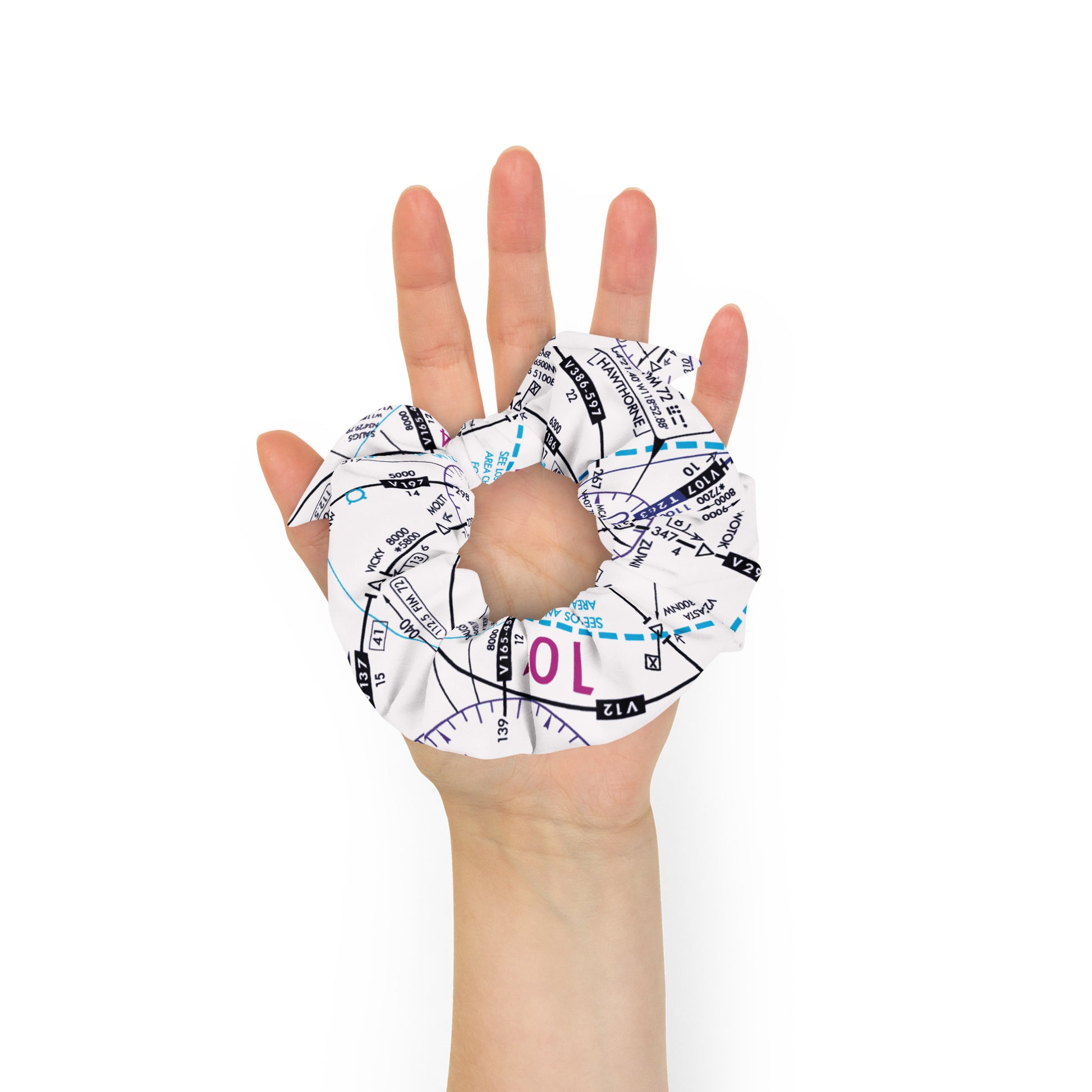 Enroute Low Altitude Chart - white scrunchie