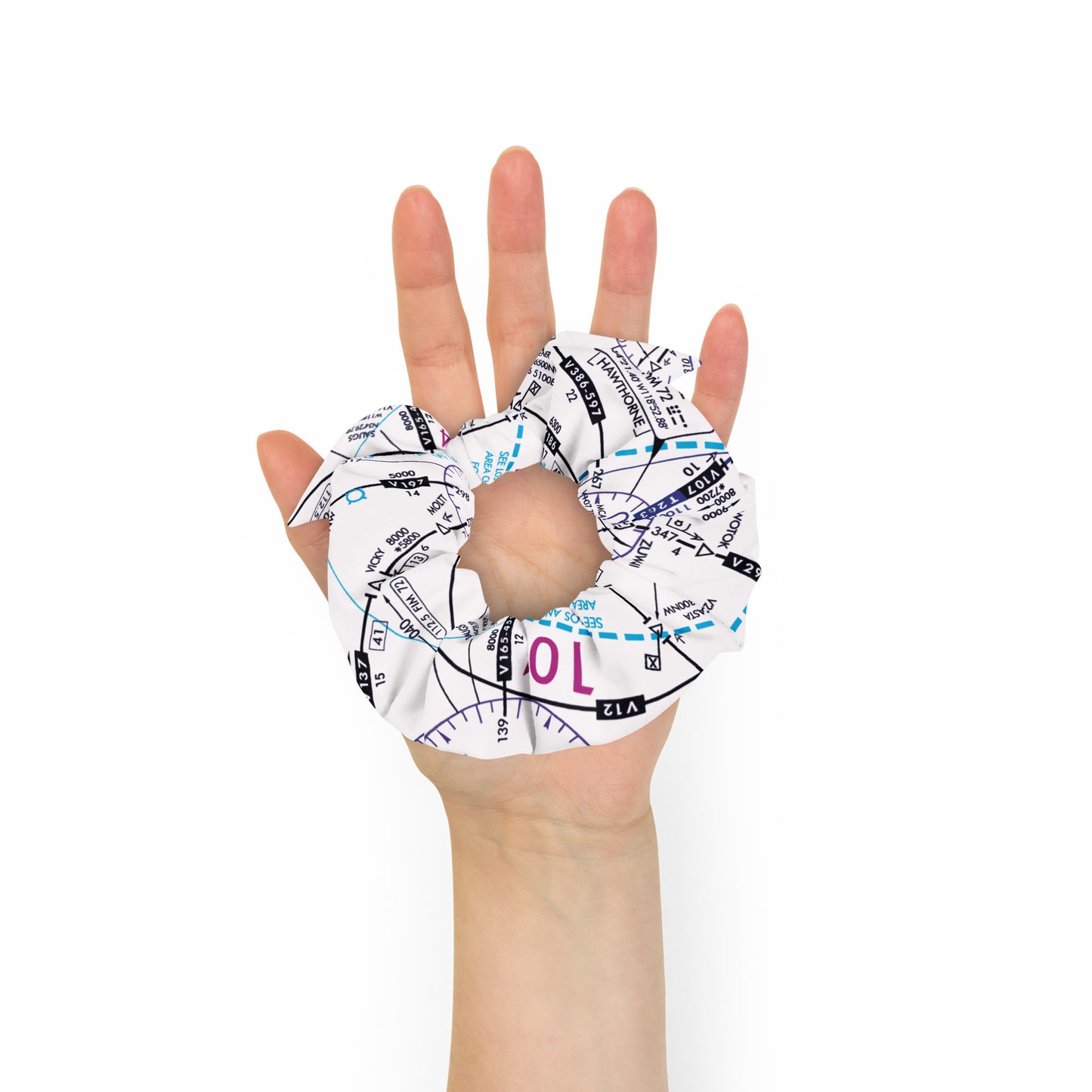 Enroute Low Altitude Chart - white scrunchie