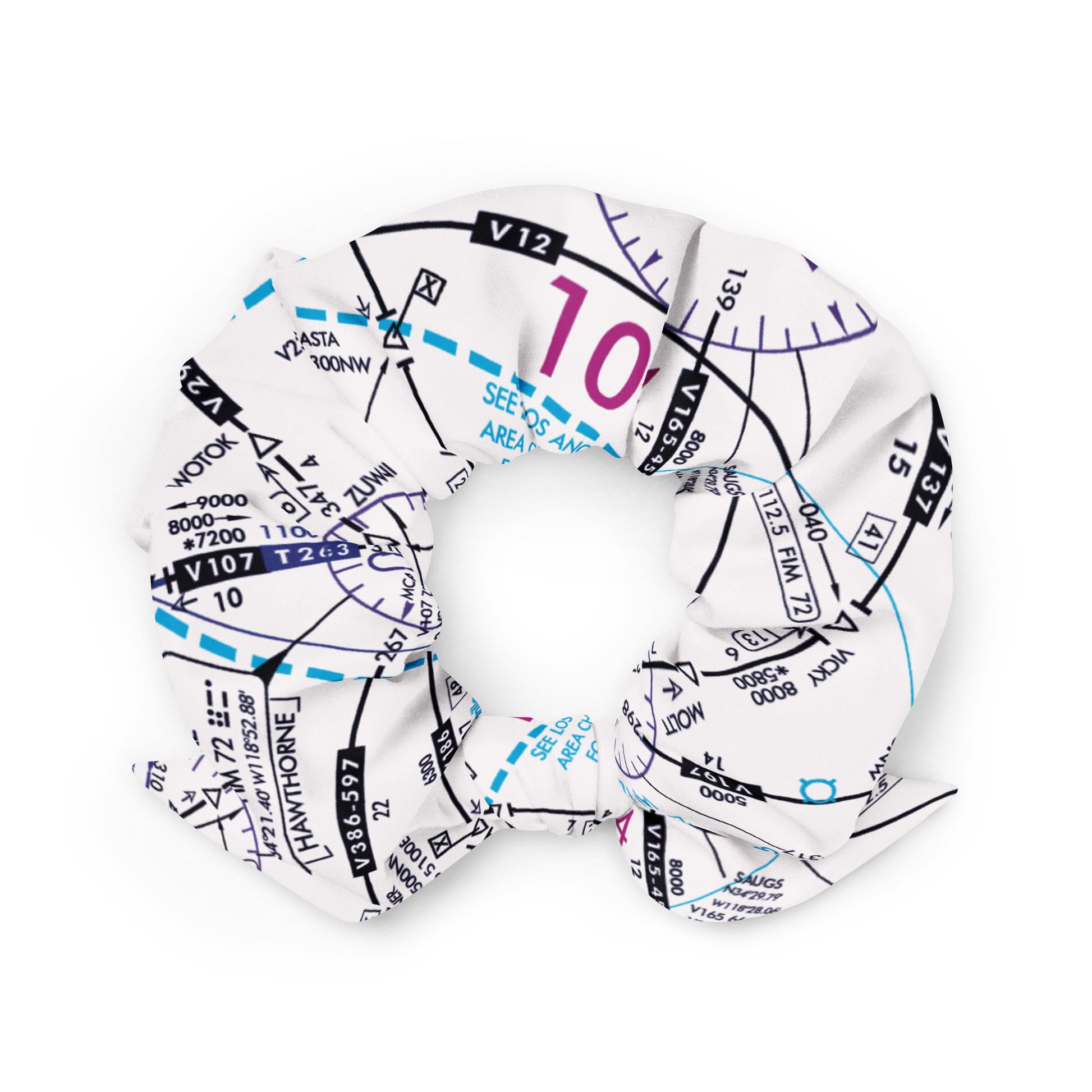 Enroute Low Altitude Chart - white scrunchie