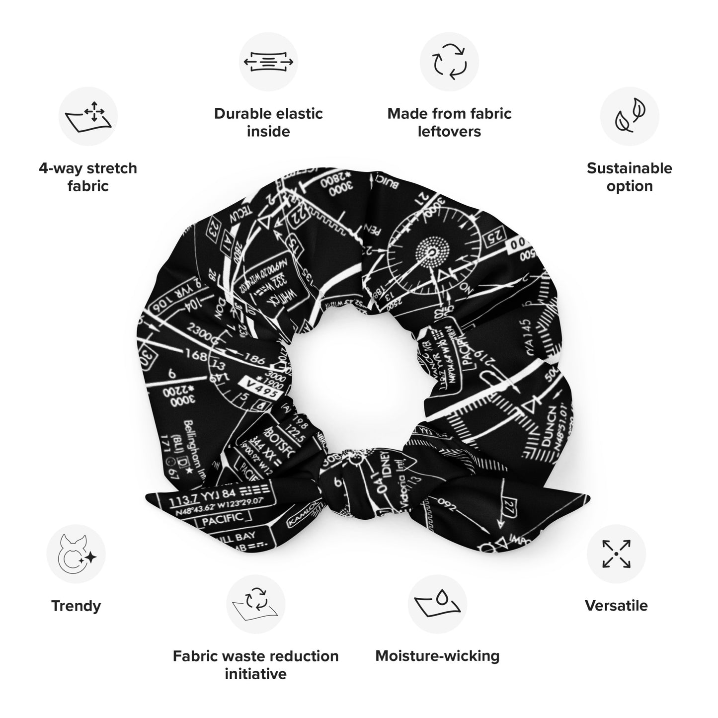 Enroute Low Altitude Chart - black scrunchie