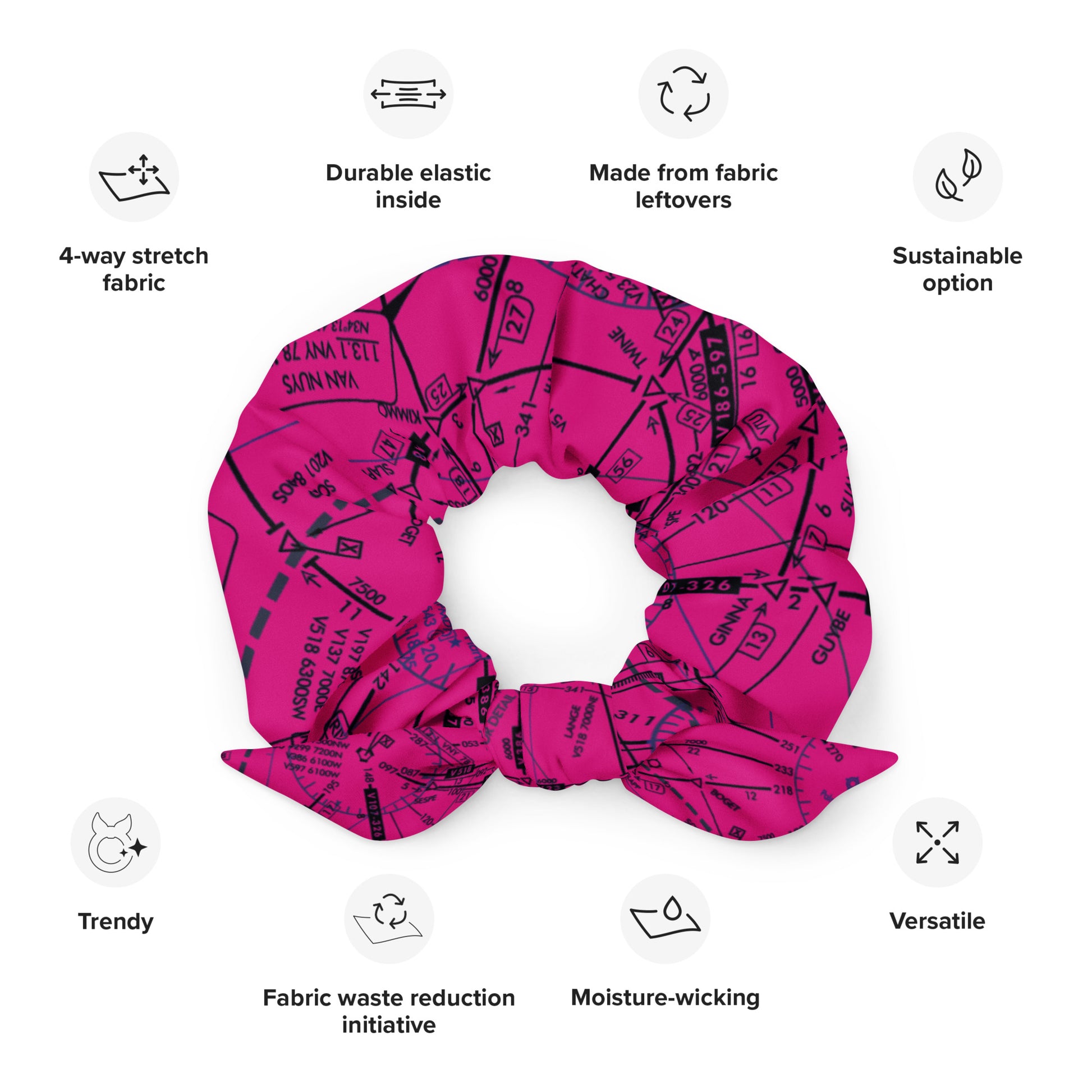 Enroute Low Altitude Chart - pink scrunchie
