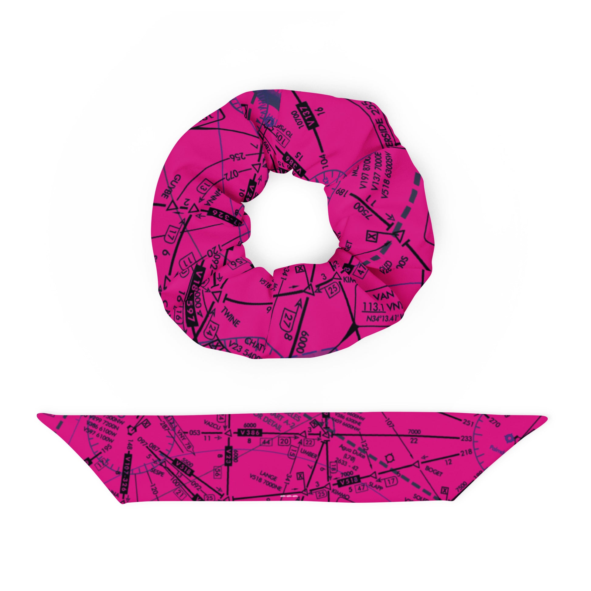 Enroute Low Altitude Chart - pink scrunchie