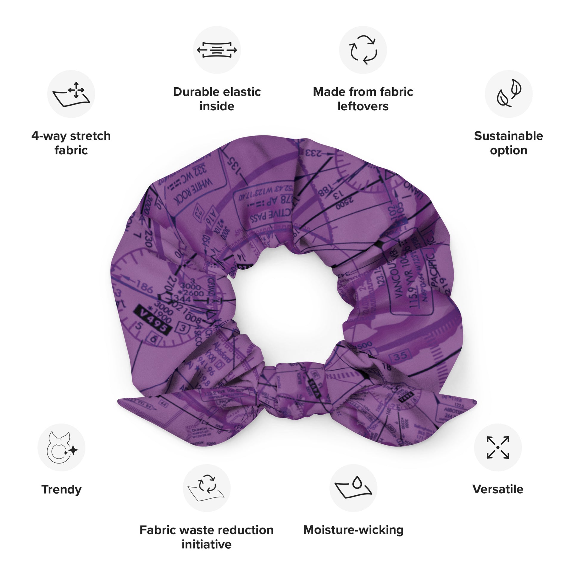 Enroute Low Altitude Chart - purple scrunchie