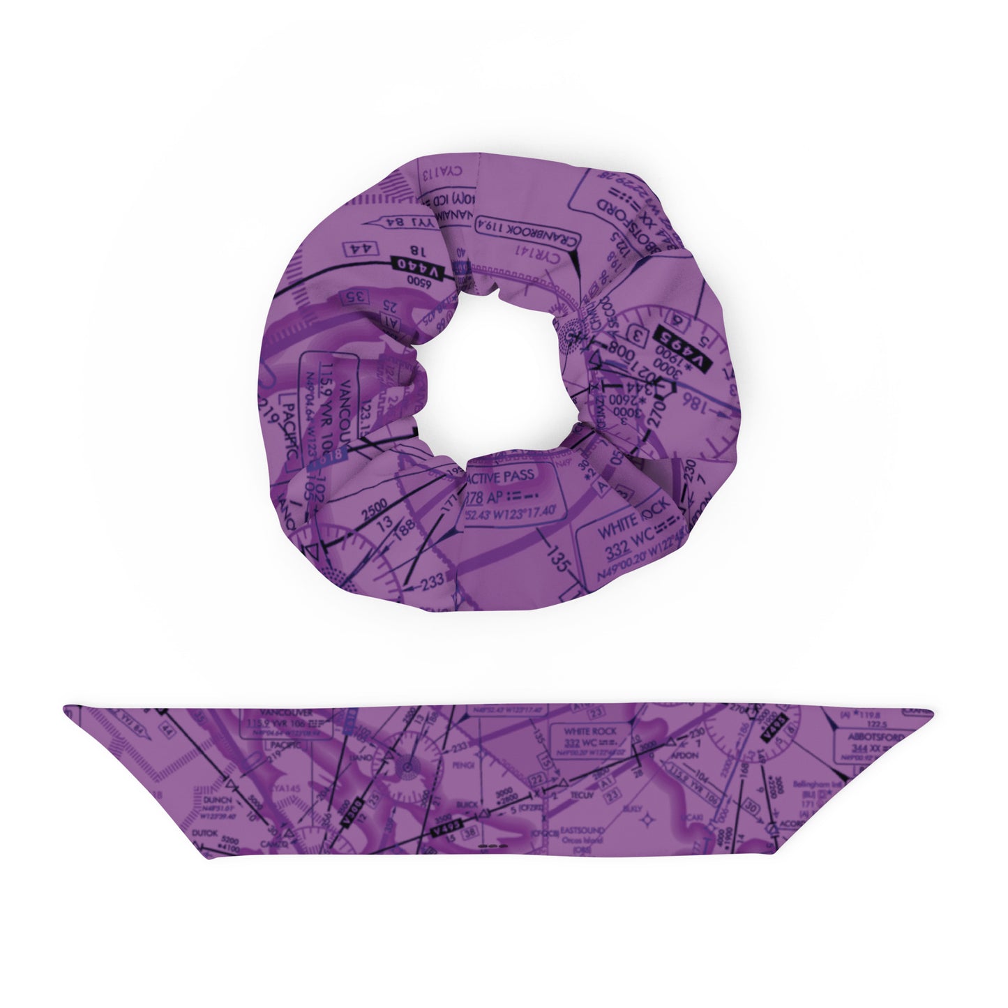 Enroute Low Altitude Chart - purple scrunchie
