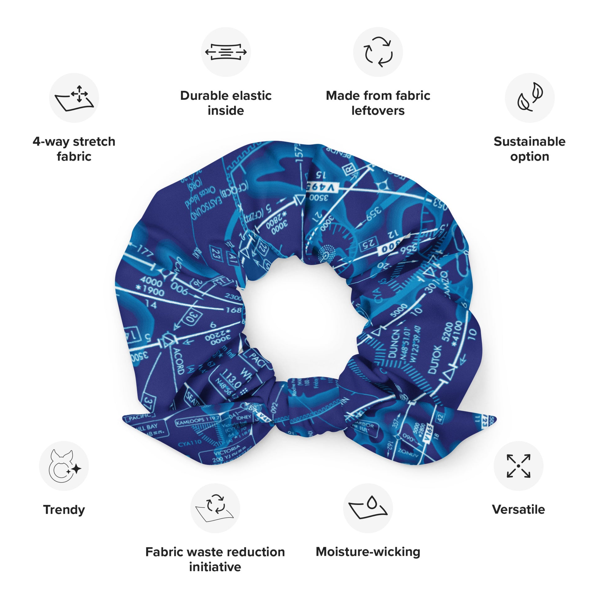Enroute Low Altitude Chart - blue scrunchie