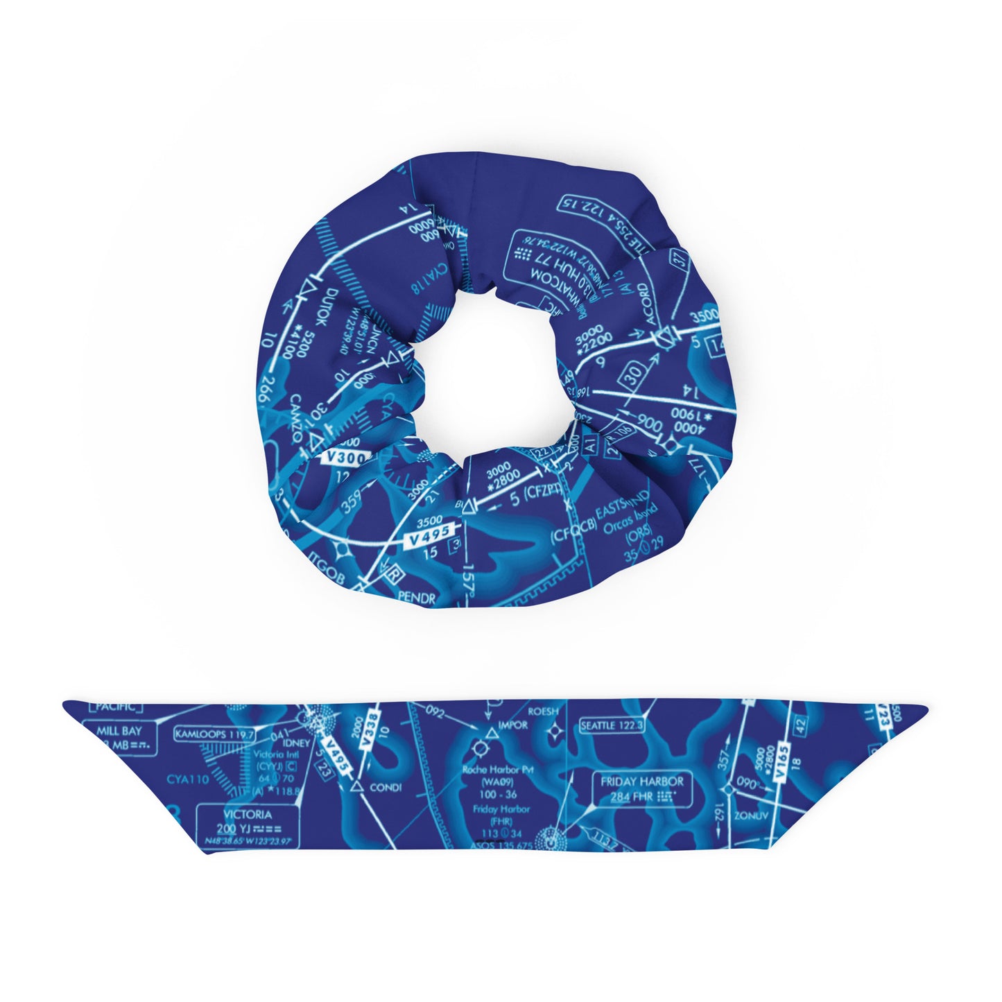 Enroute Low Altitude Chart - blue scrunchie