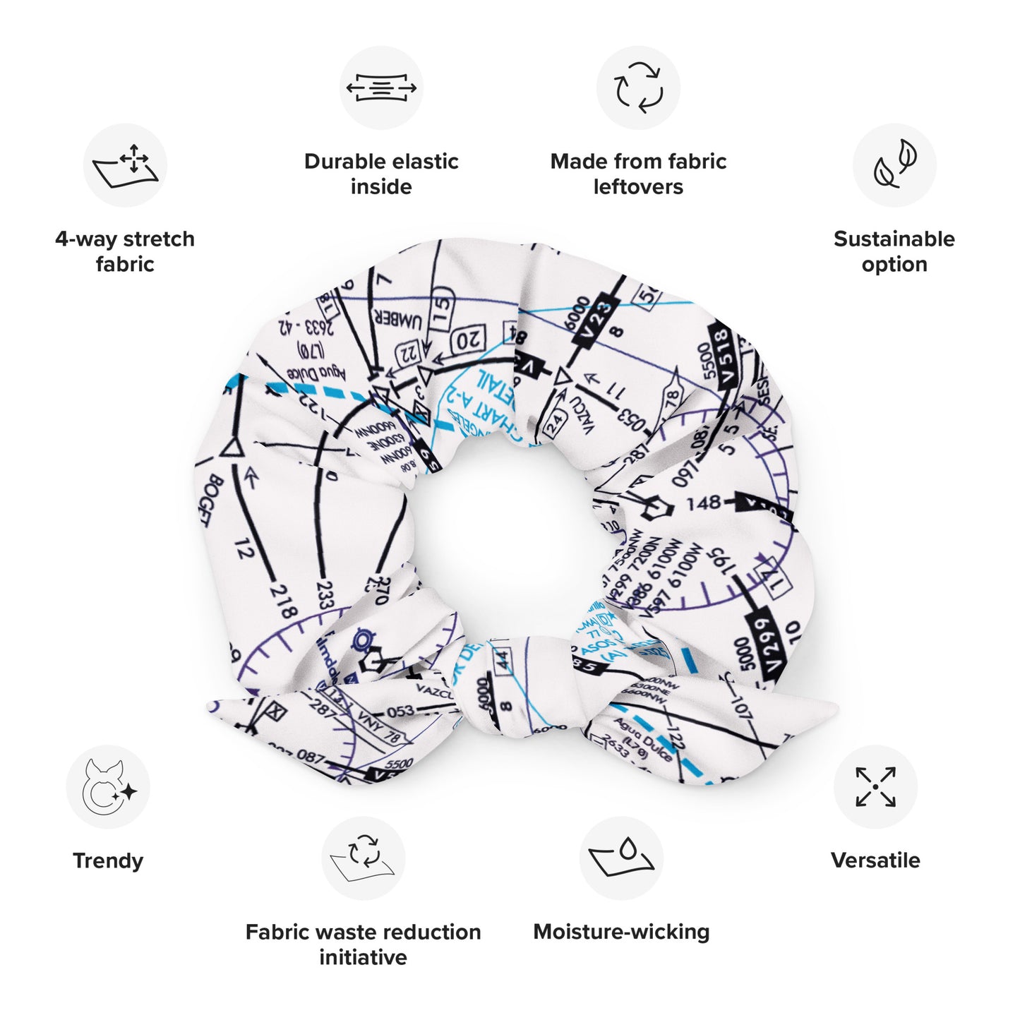 Enroute Low Altitude Chart - white scrunchie