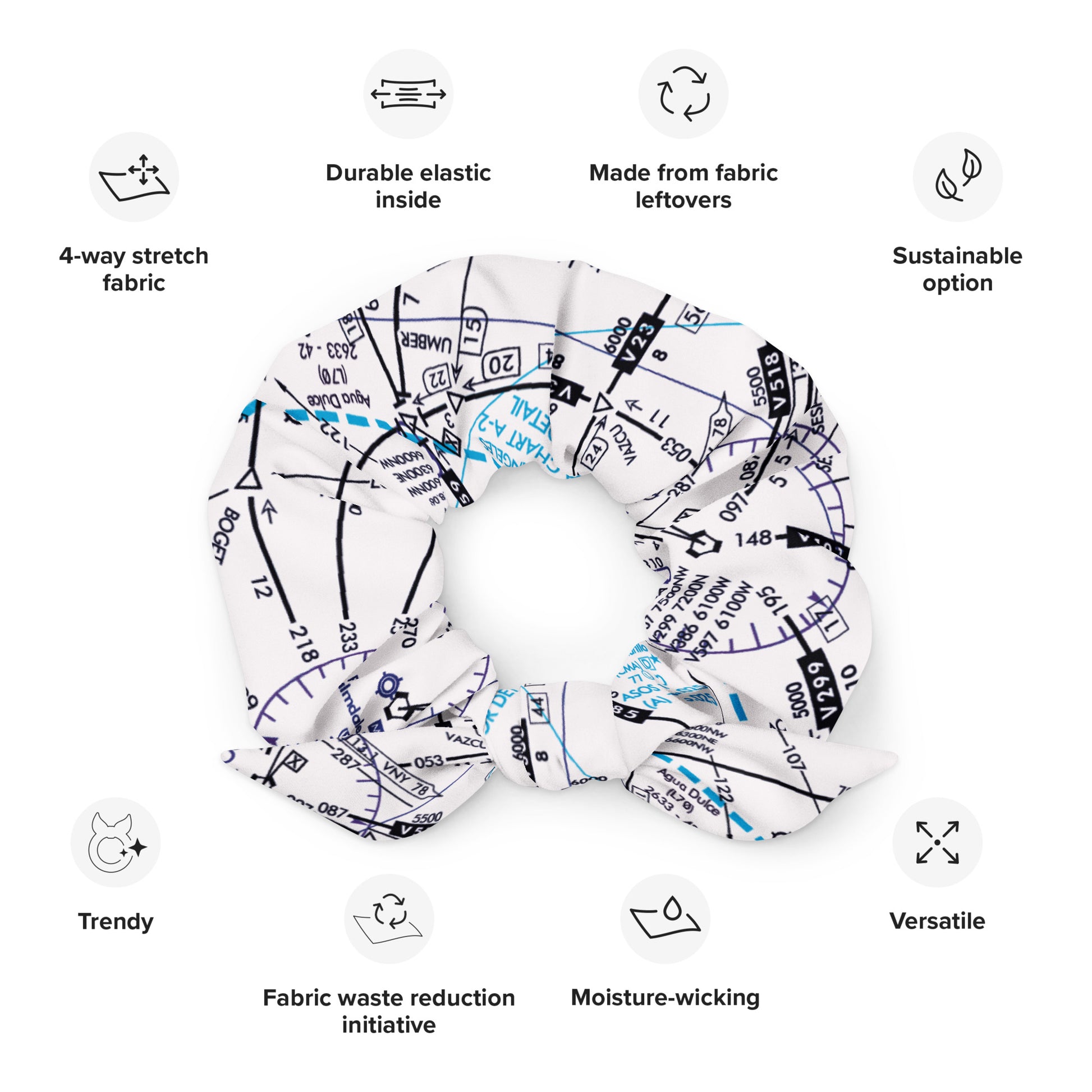 Enroute Low Altitude Chart - white scrunchie