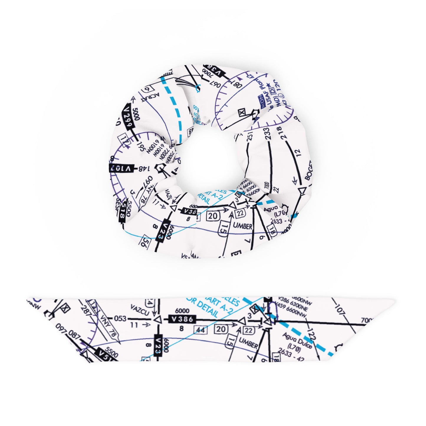 Enroute Low Altitude Chart - white scrunchie