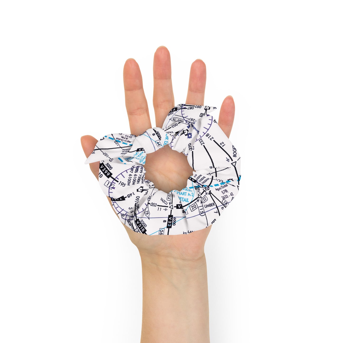Enroute Low Altitude Chart - white scrunchie