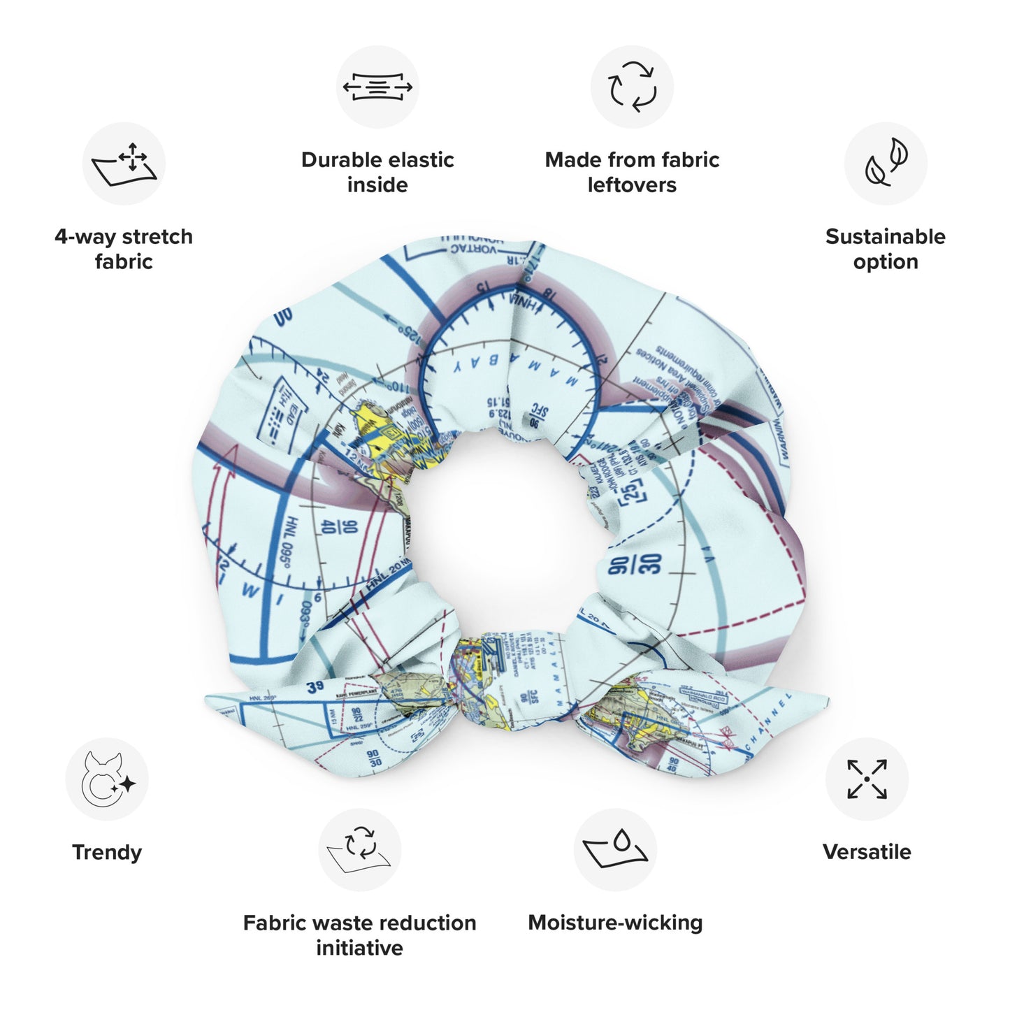 Honolulu Sectional Chart scrunchie
