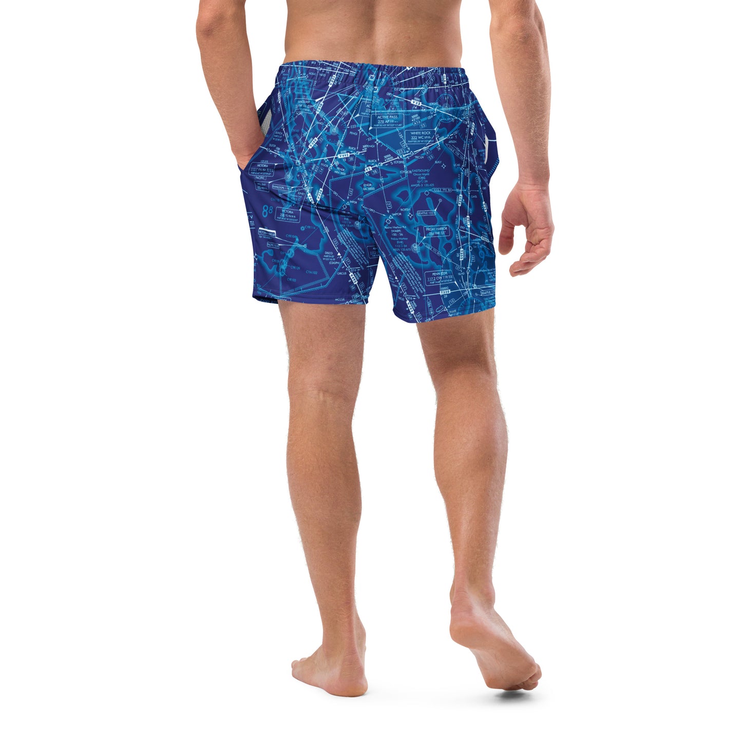 Enroute Low Altitude (ELUS1) Chart men's swim trunks (blue)
