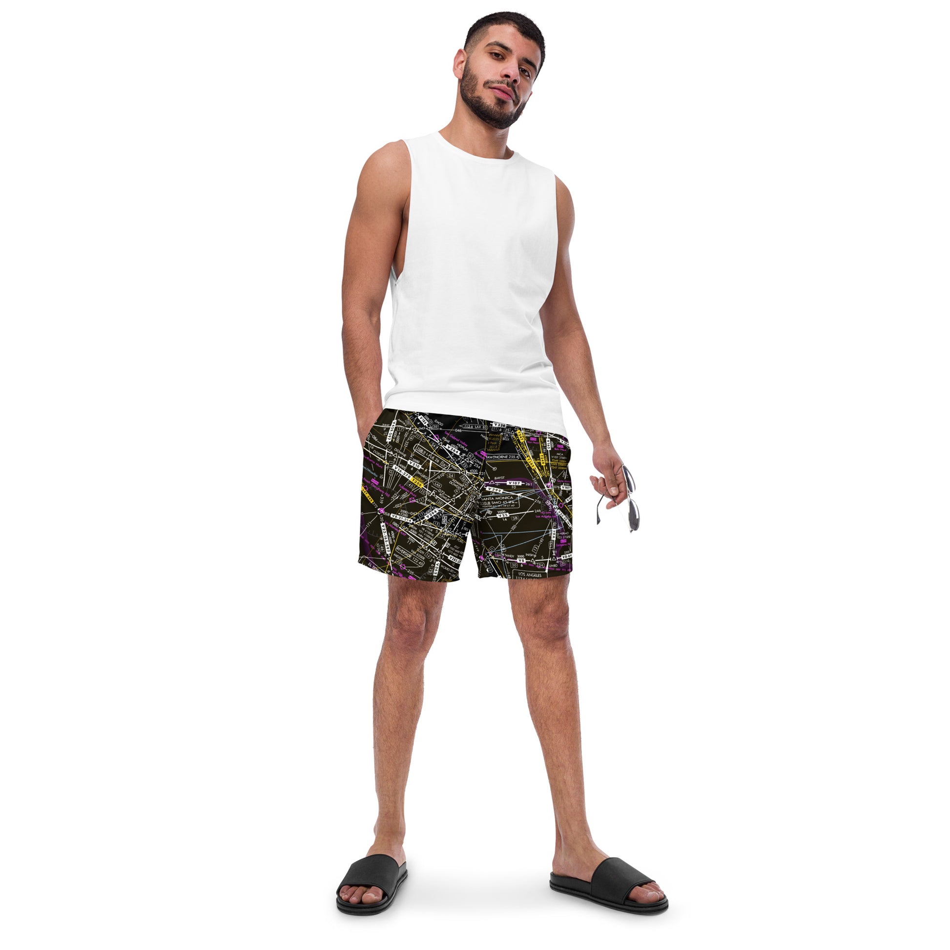 Aeronautical Chart - men's swim trunks (invert 2)
