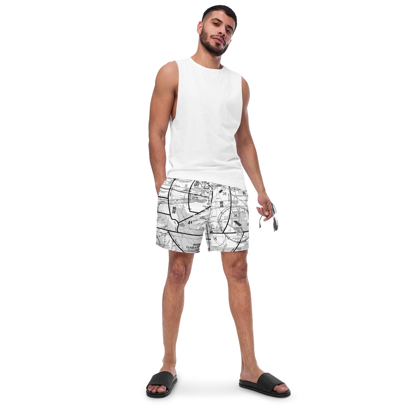 Phoenix TAC Chart - men's swim trunks (b&w)