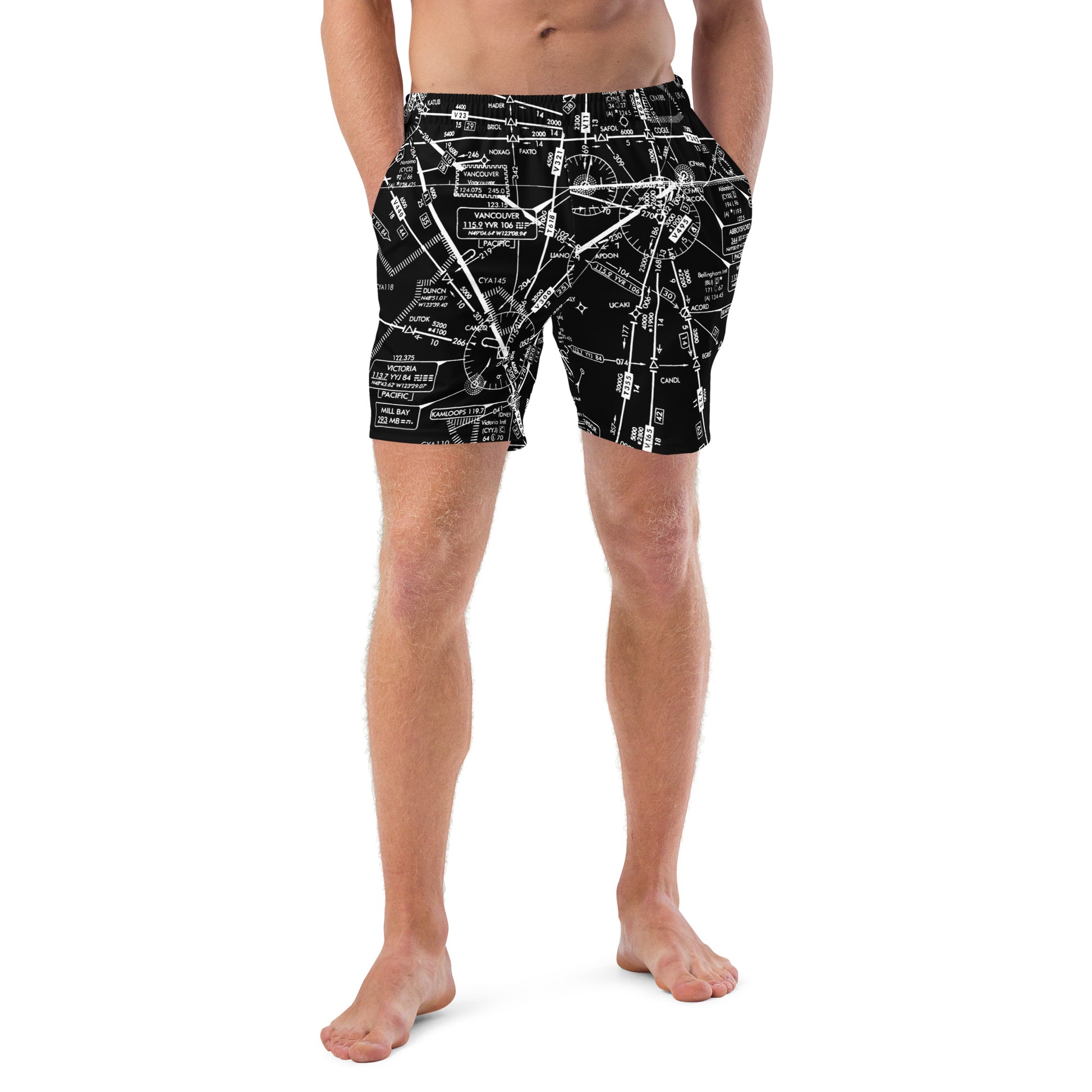Enroute Low Altitude (ELUS1) Chart - men's swim trunks (black)