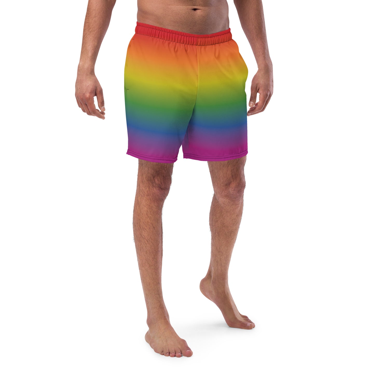 Rainbow men's swim trunks