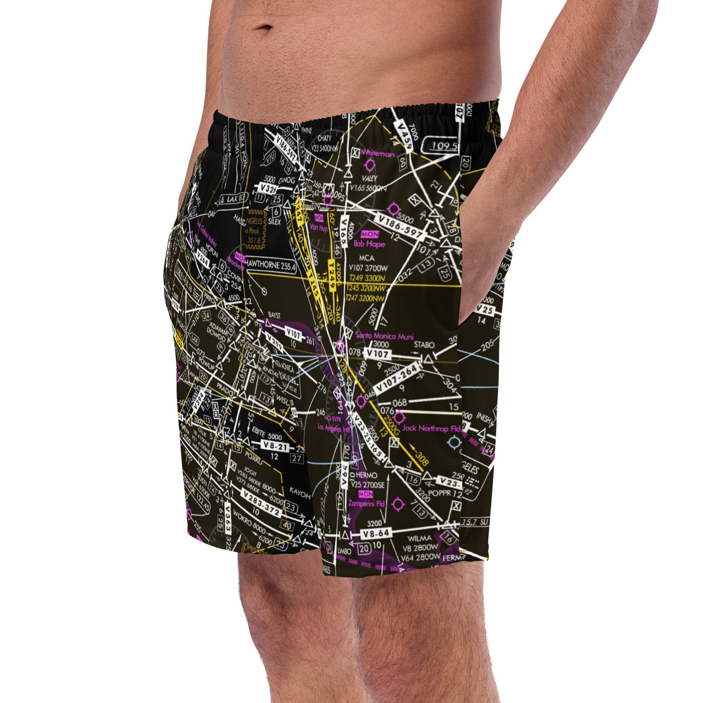 Aeronautical Chart - men's swim trunks (invert 2)