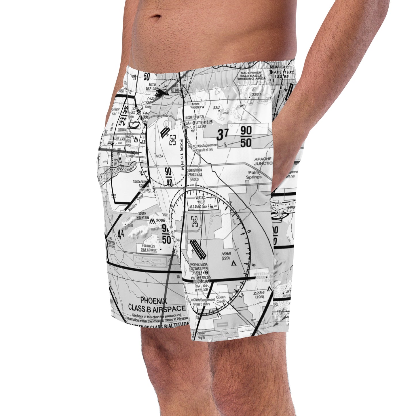 Phoenix TAC Chart - men's swim trunks (b&w)