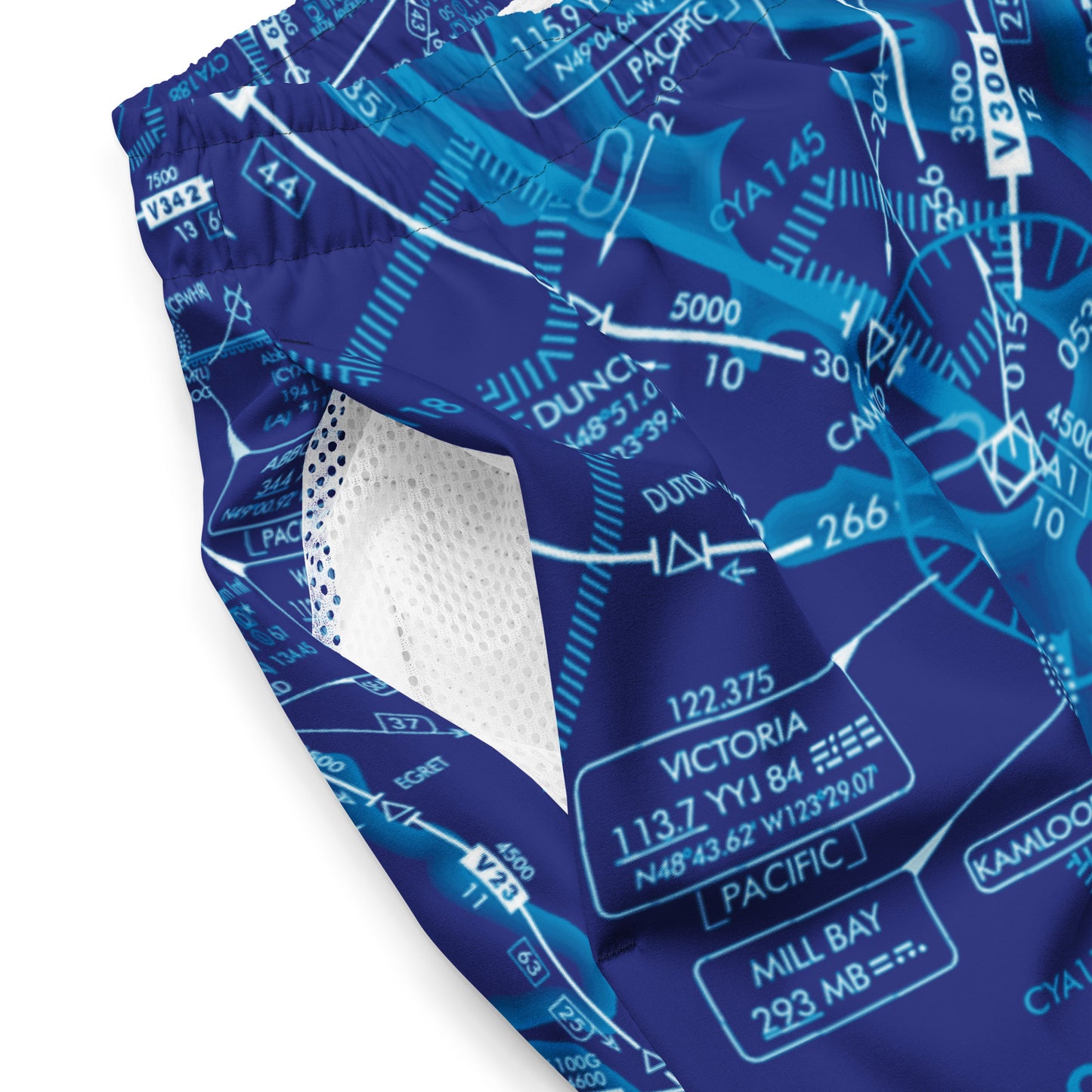 Enroute Low Altitude (ELUS1) Chart men's swim trunks (blue)