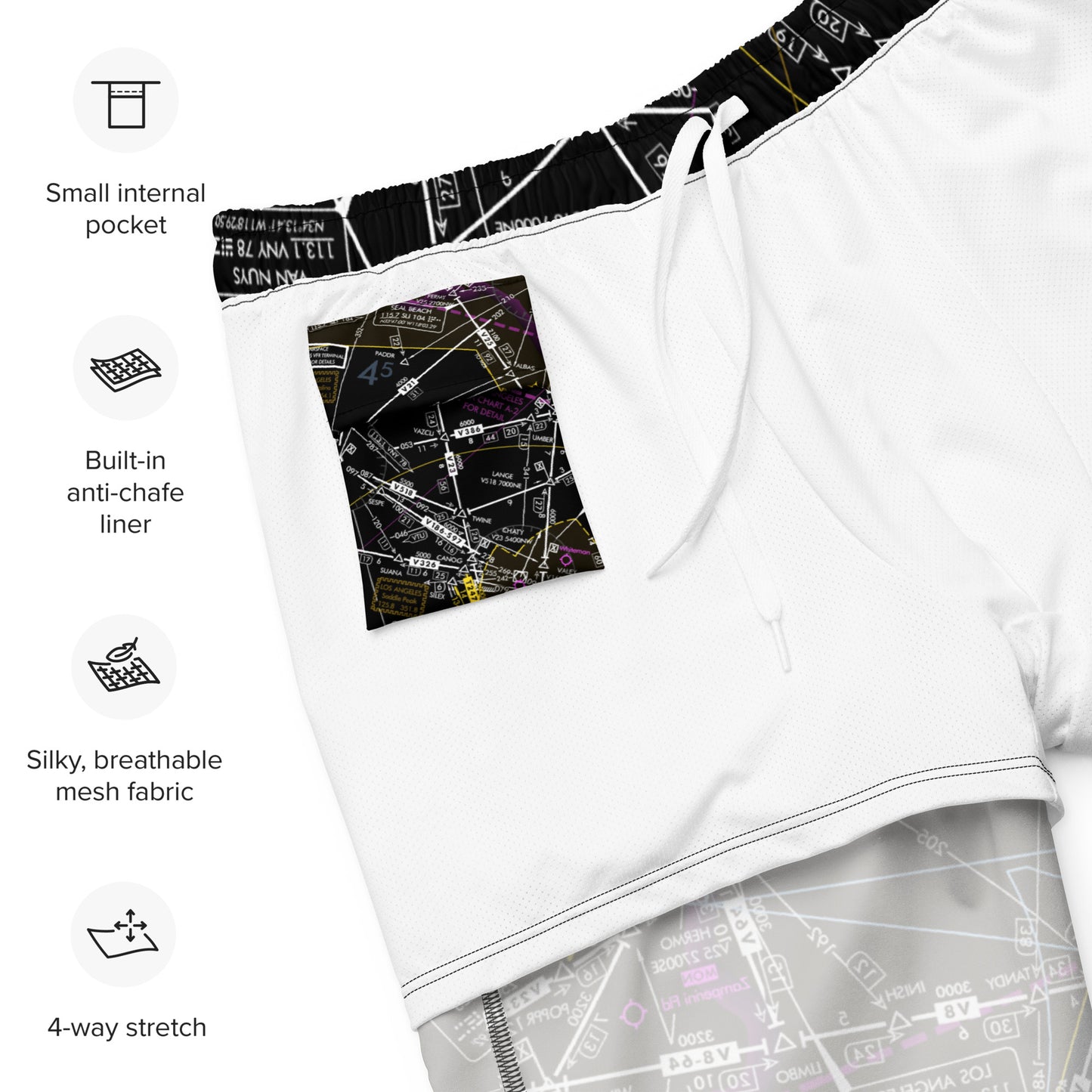 Aeronautical Chart - men's swim trunks (invert 2)