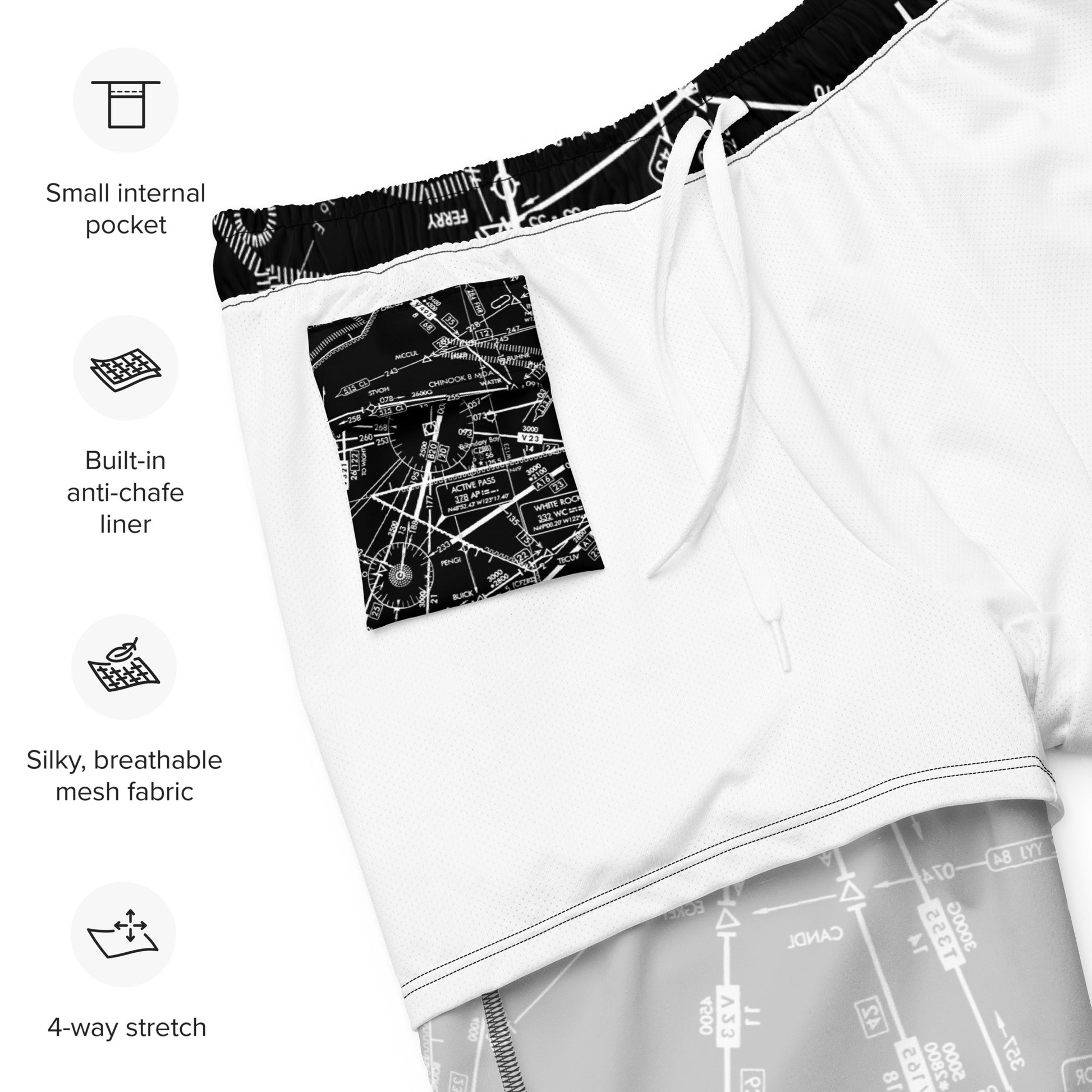 Enroute Low Altitude (ELUS1) Chart - men's swim trunks (black)