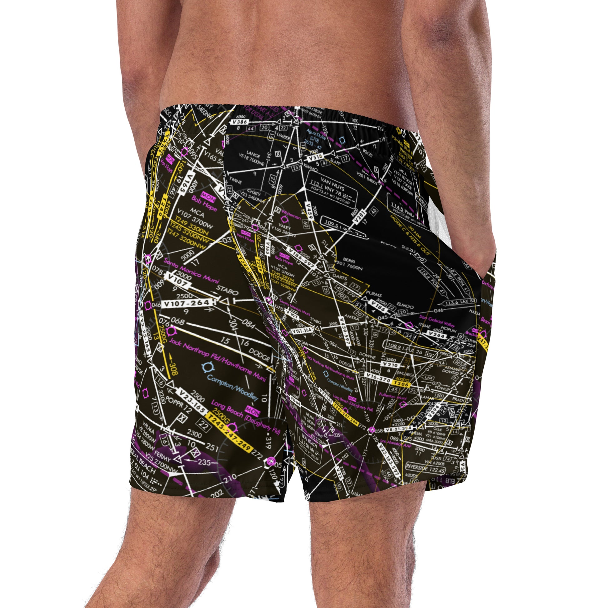 Aeronautical Chart - men's swim trunks (invert 2)
