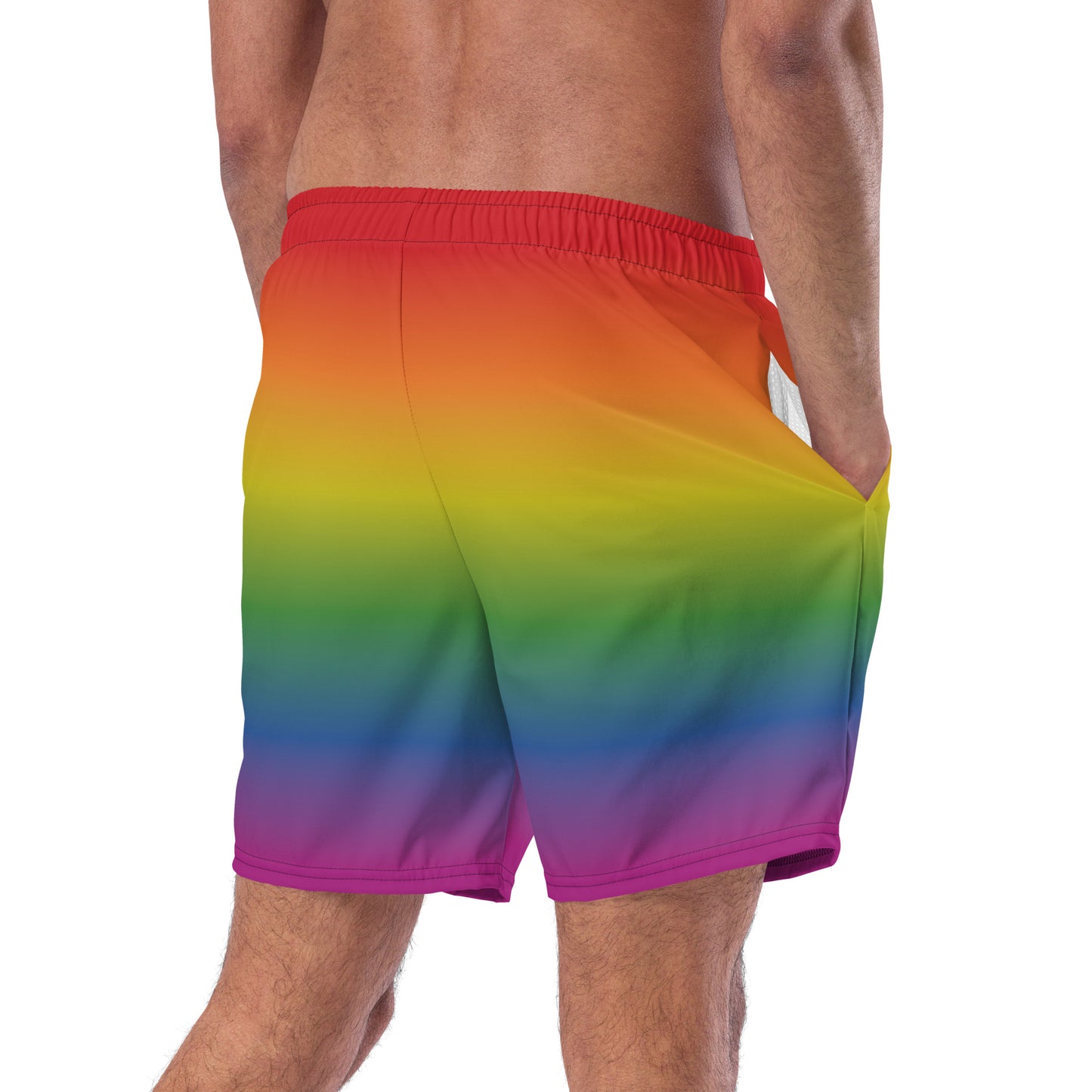 Rainbow men's swim trunks