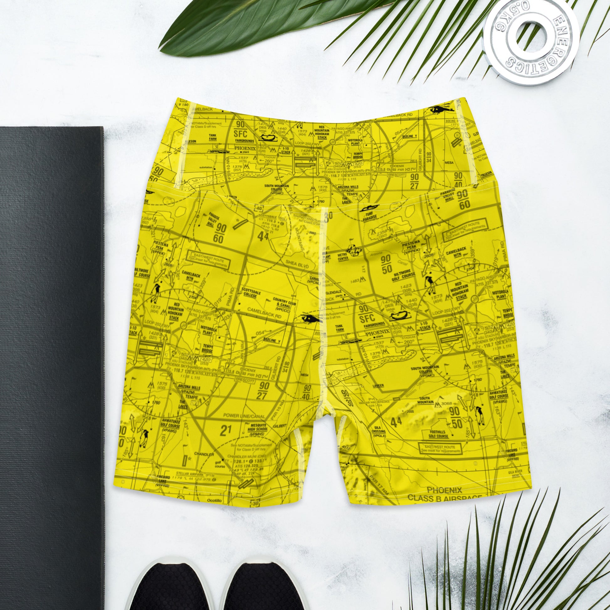 Phoenix TAC Chart yoga shorts (yellow)
